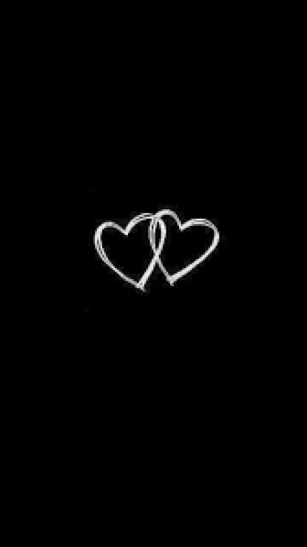 Dubbele Swart Hart iPhone Muurpapier