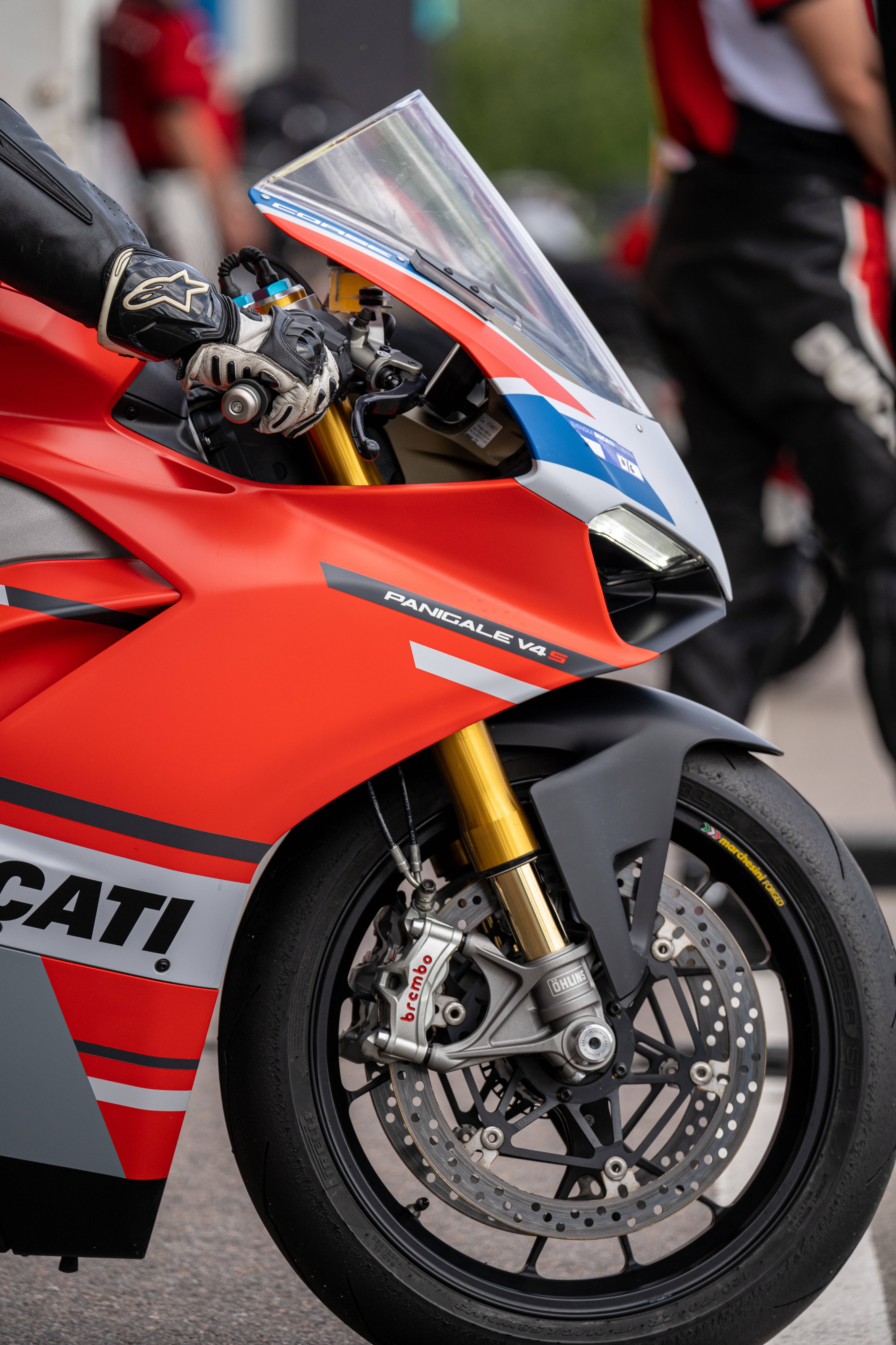 Ducati Panigale V4S Rooi Fiets Muurpapier