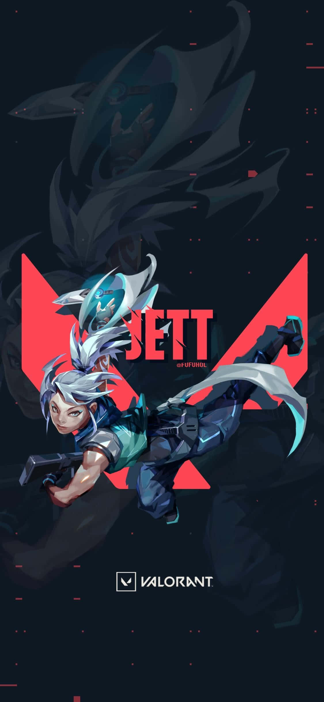 Duelist Agent Jett iPhone X Valorant Agtergrond Muurpapier