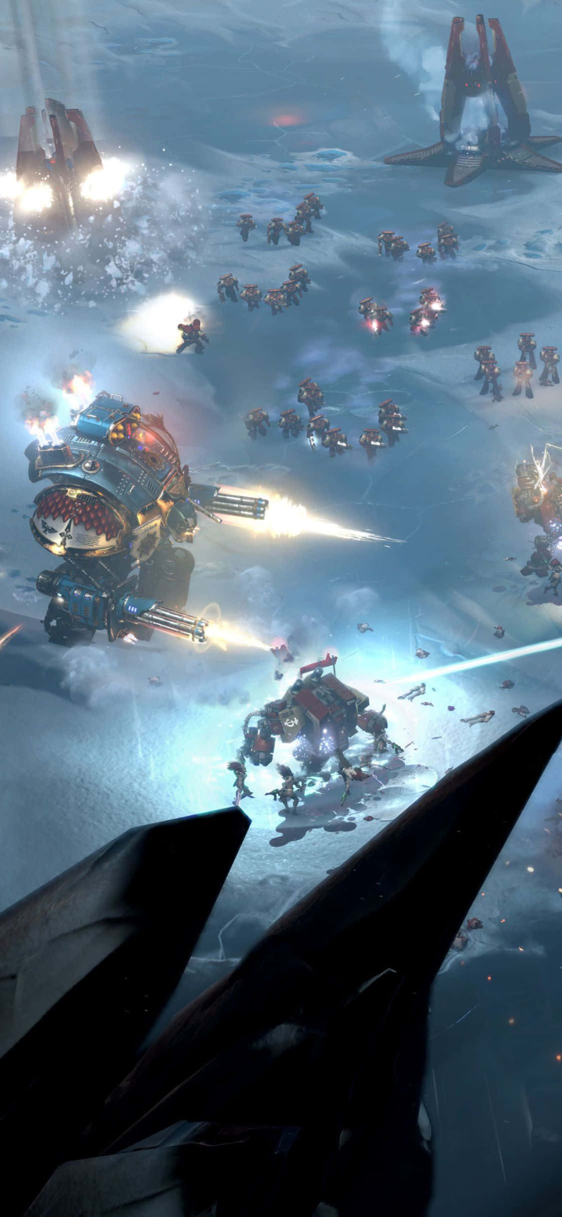 Duik in gevegte met iPhone XS Dawn of War III Muurpapier