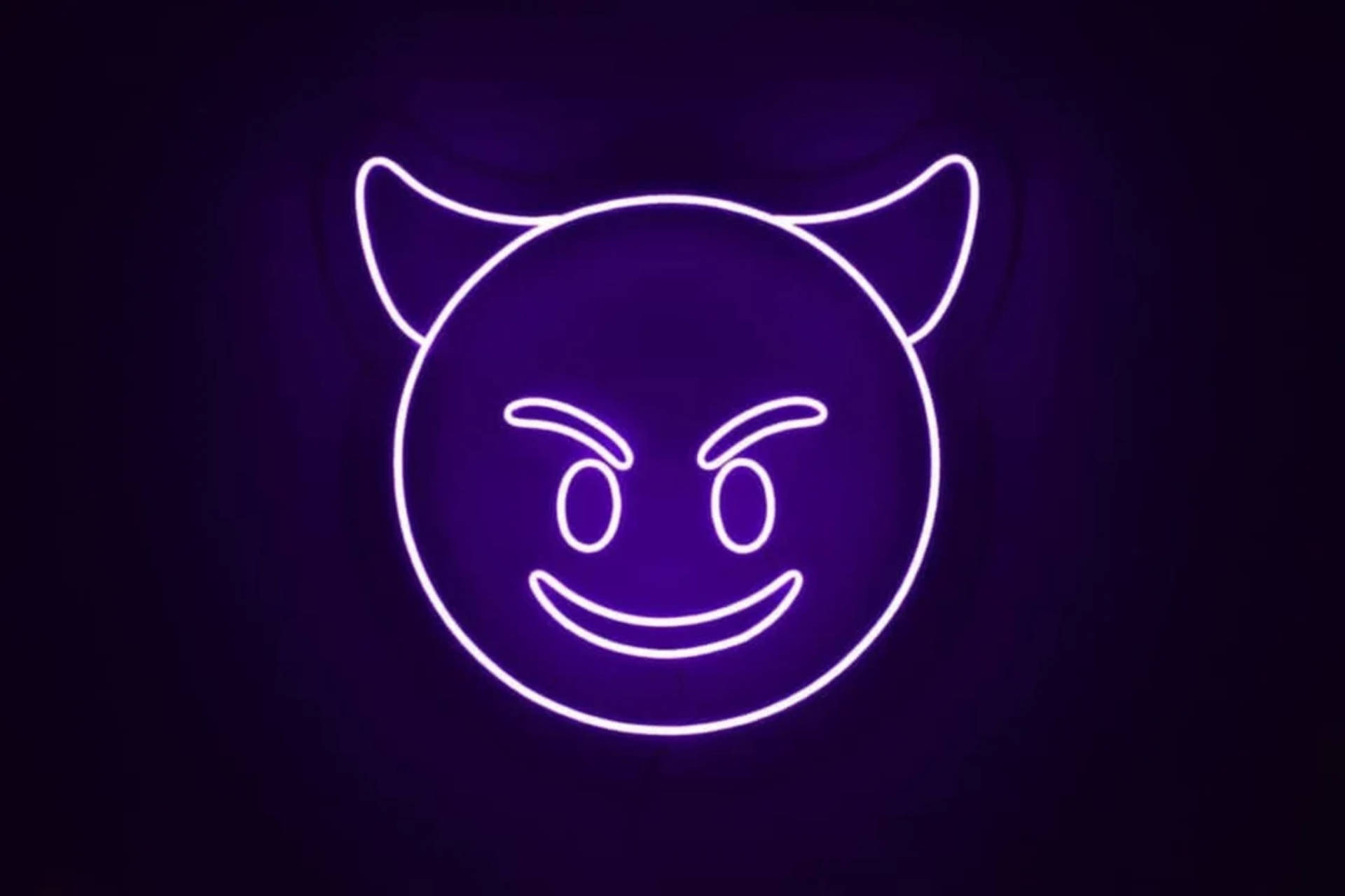 Duiwel Neon-glimlag Muurpapier