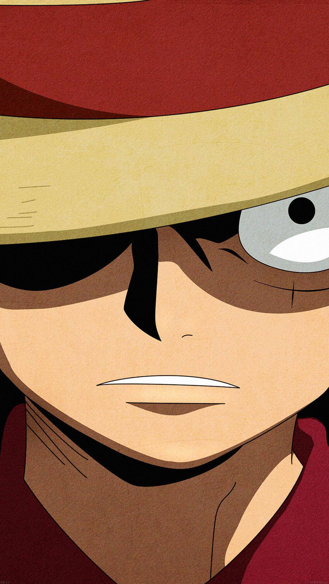 Een Stuk Foon Naby-opname Luffy Muurpapier
