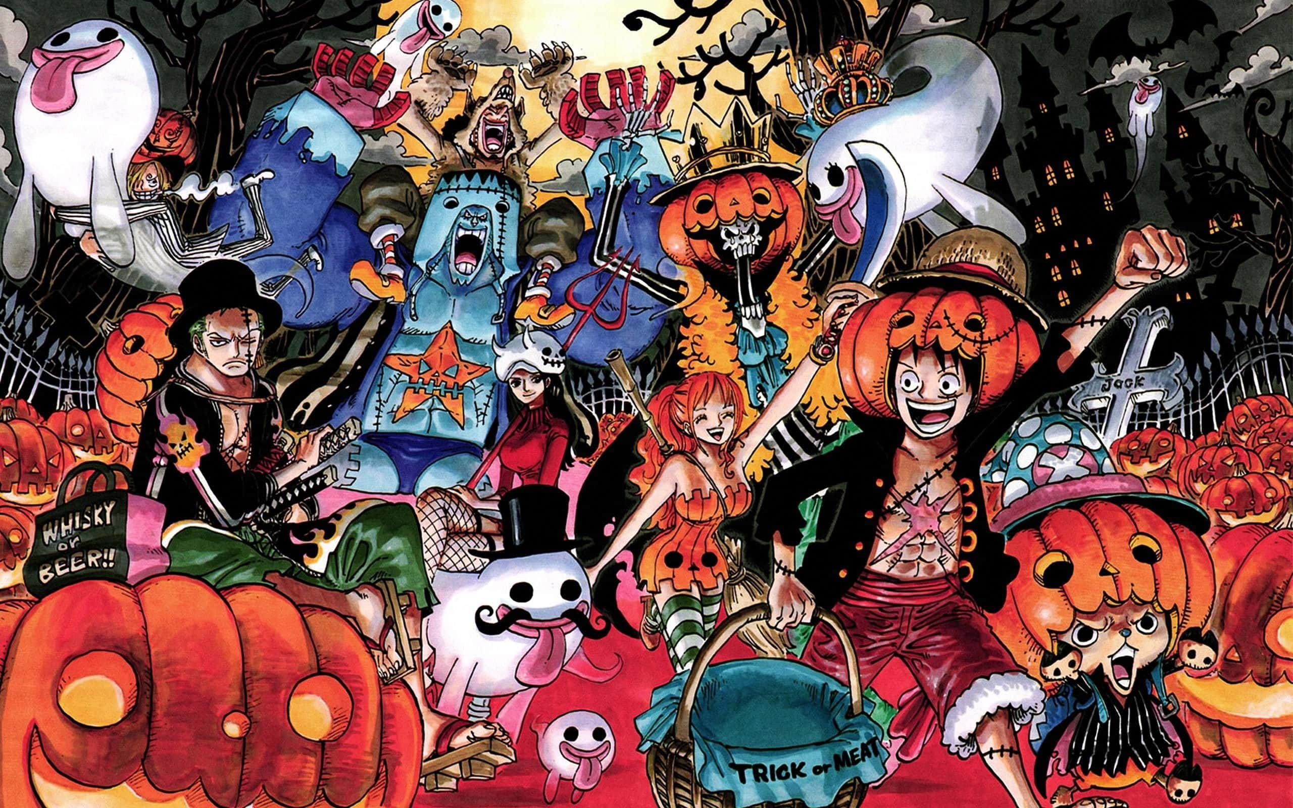 Een Stuk Halloween Partytjie Prent Muurpapier