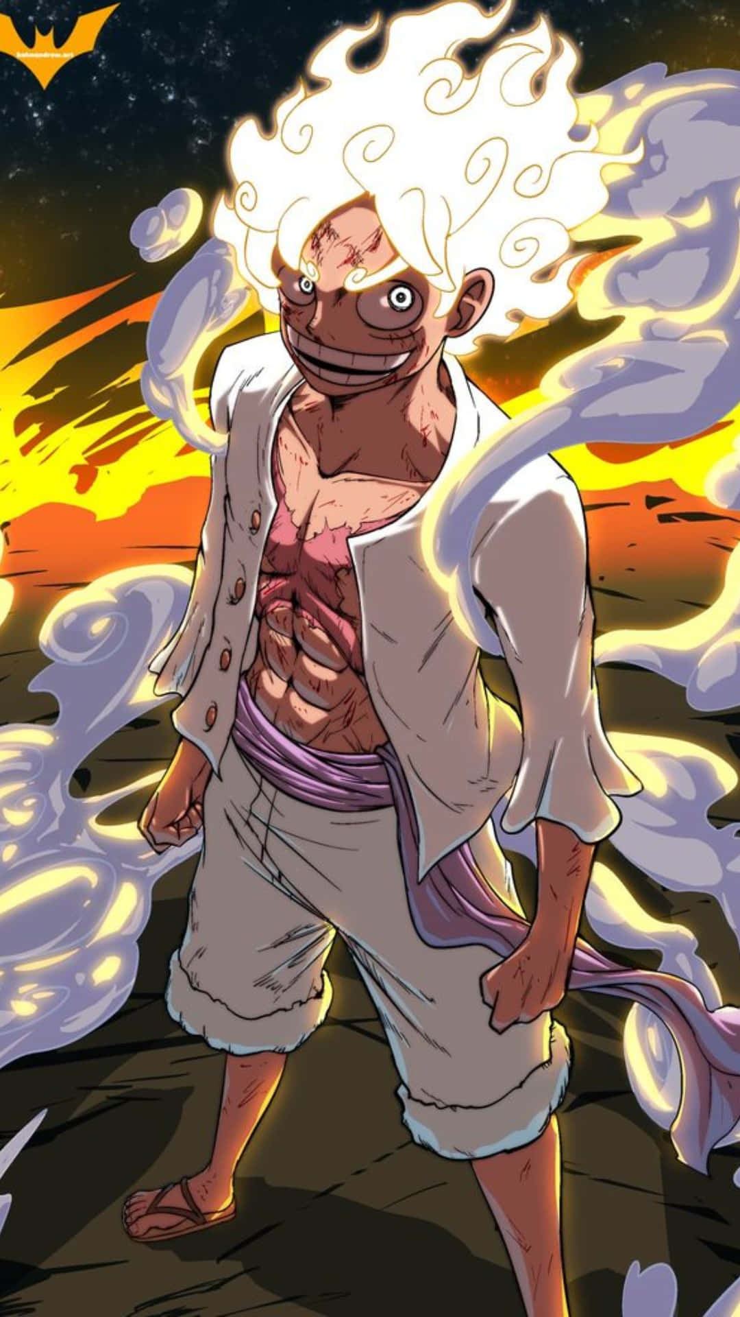 Een Stuk Luffy Ratel 5 Prent Muurpapier
