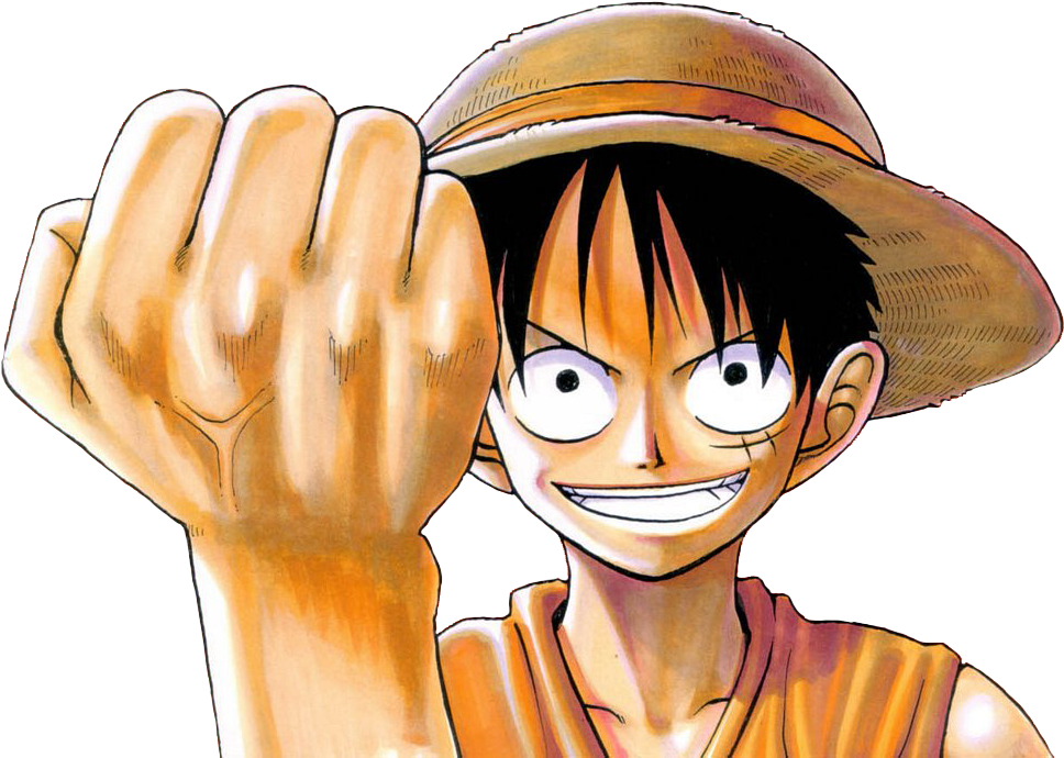Een Stuk Luffy Vrolike Posing Muurpapier