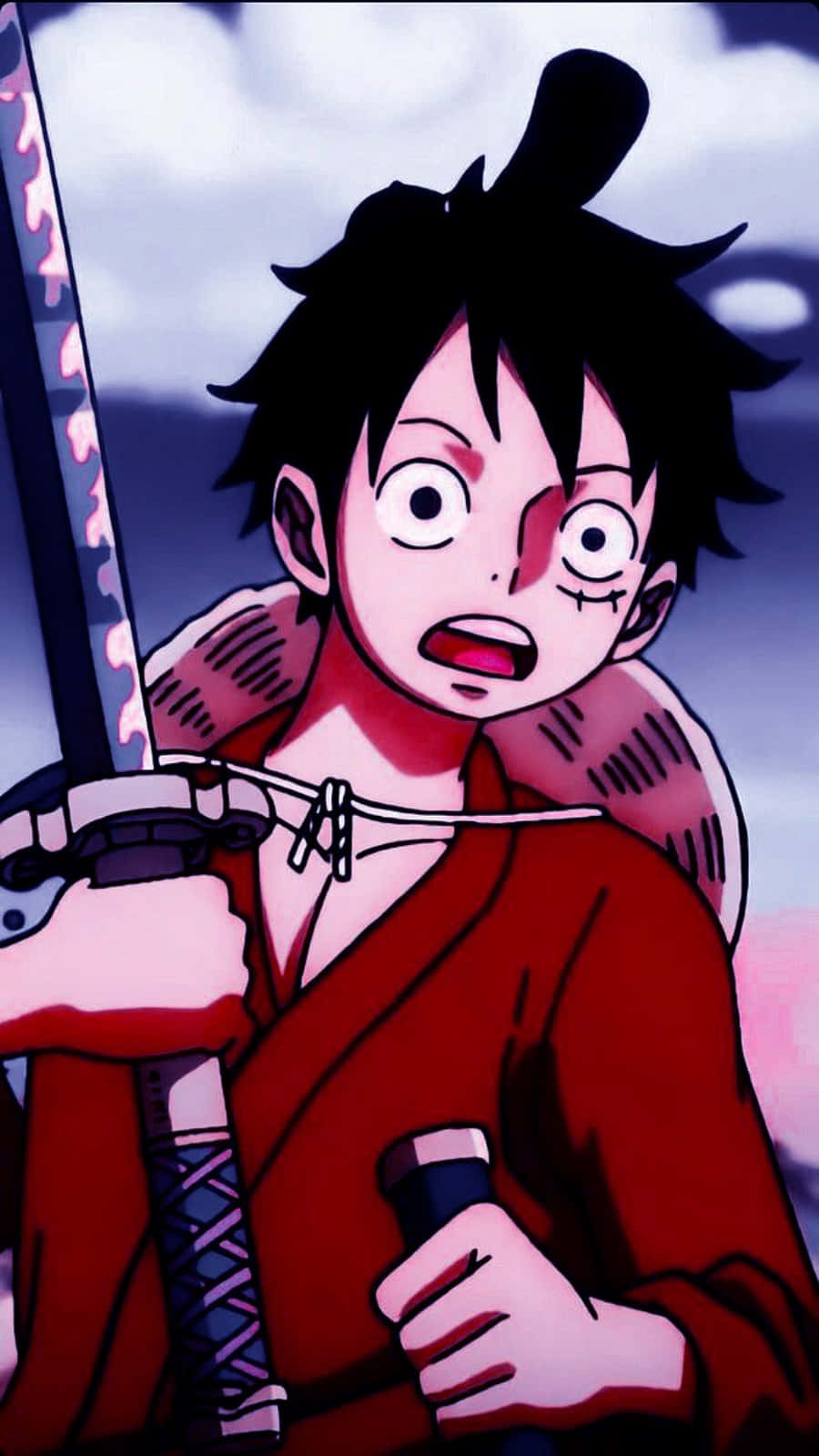 Een Stuk Swaard Luffy Foon Muurpapier