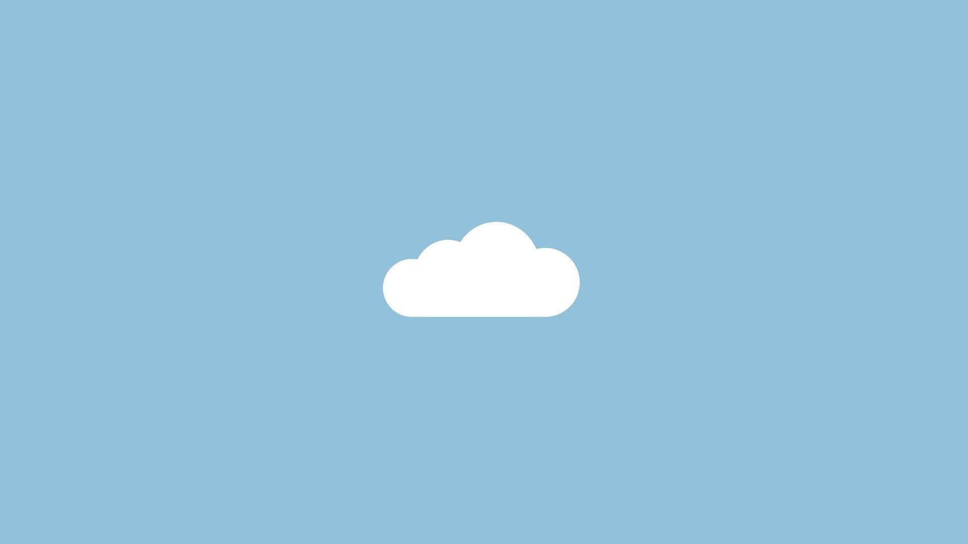 Eenvoudige Blou Estetiese Eensame Wolk Muurpapier