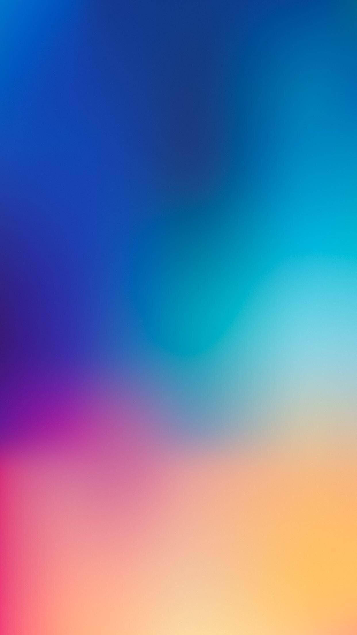 Eenvoudige Blou Oranje Vervaag Gradient iPhone Muurpapier
