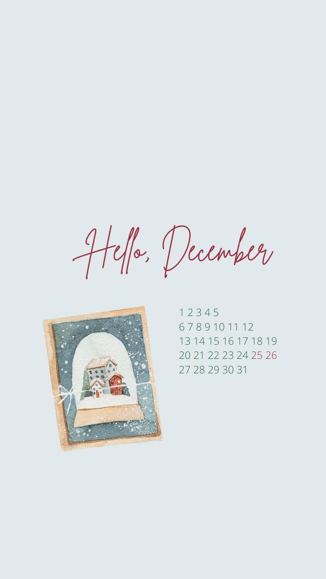 Eenvoudige Hallo Desember Dae Muurpapier
