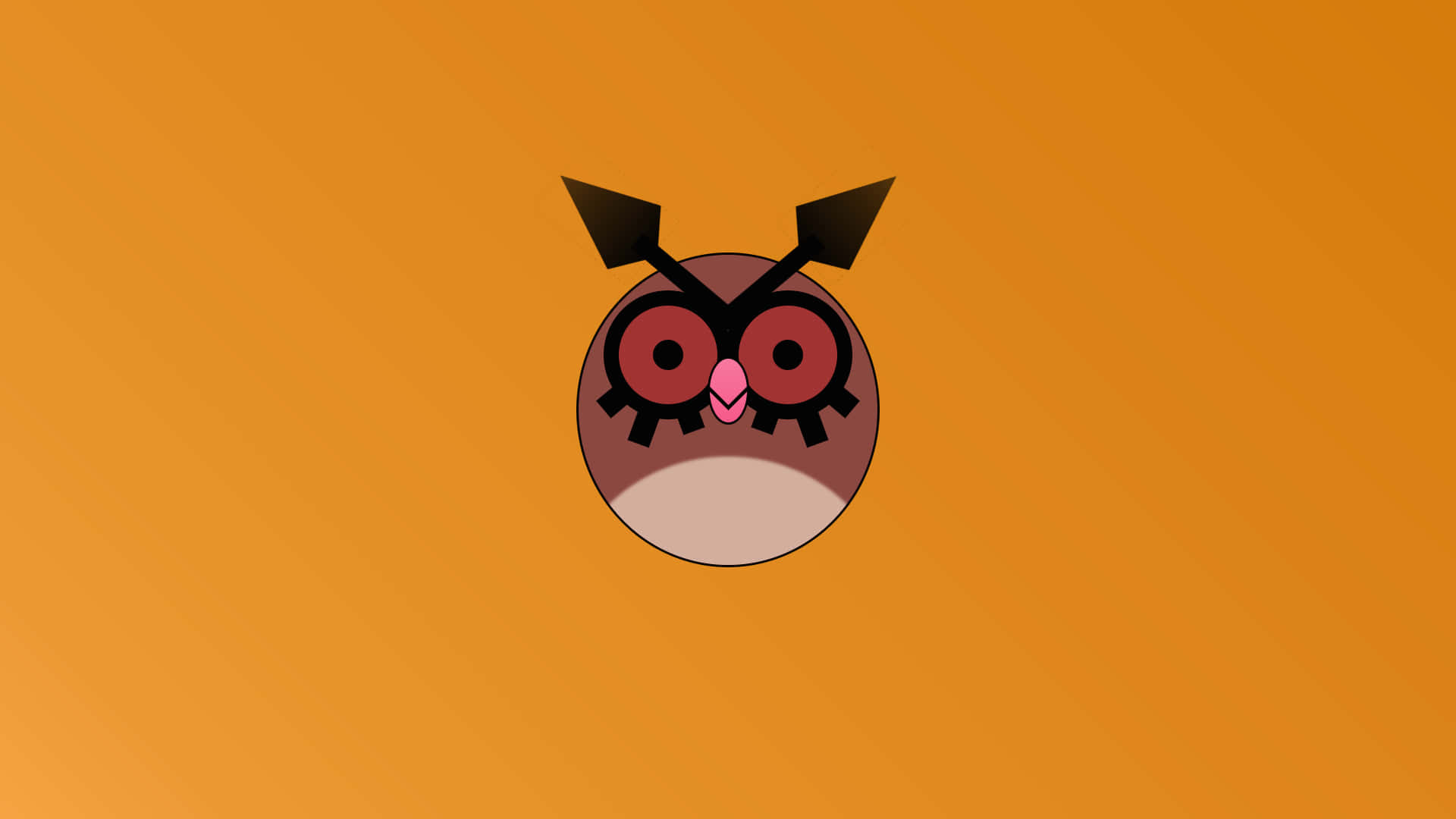 Eenvoudige Hoothoot Illustrasie Op Oranje Agtergrond Muurpapier