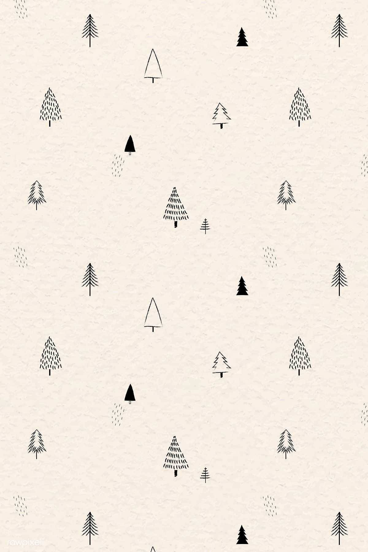 Eenvoudige Kersbome Doodle Muurpapier