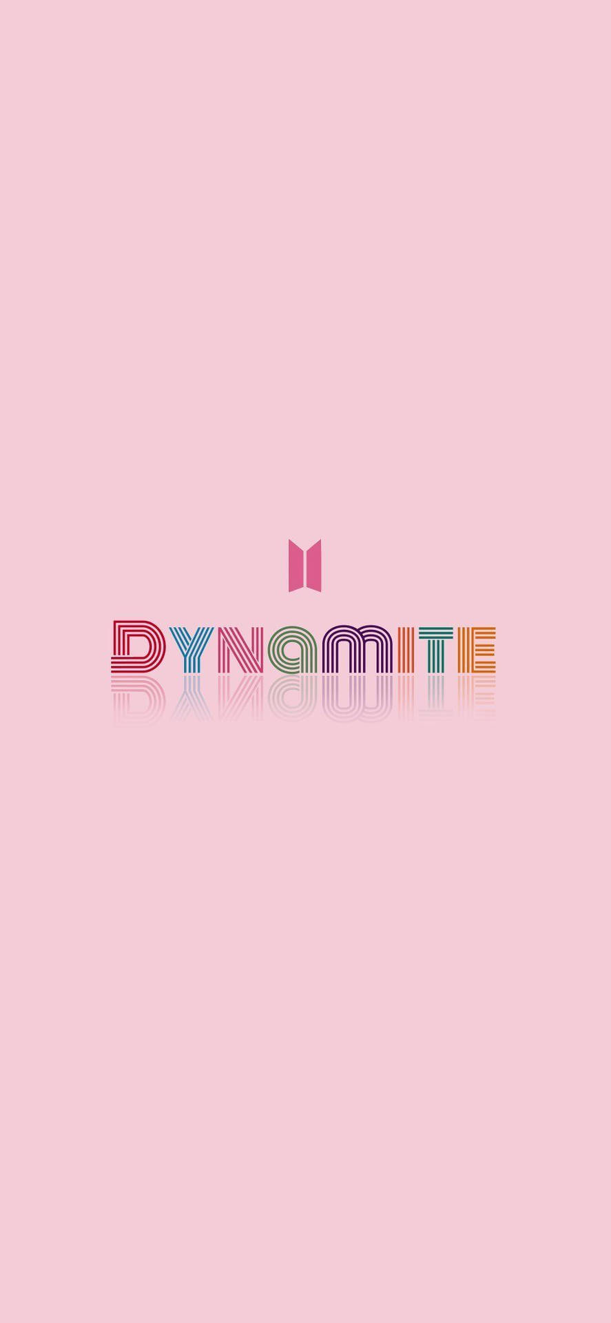 Eenvoudige Pienk BTS Dynamite-logo — Bts-logo GIF Muurpapier