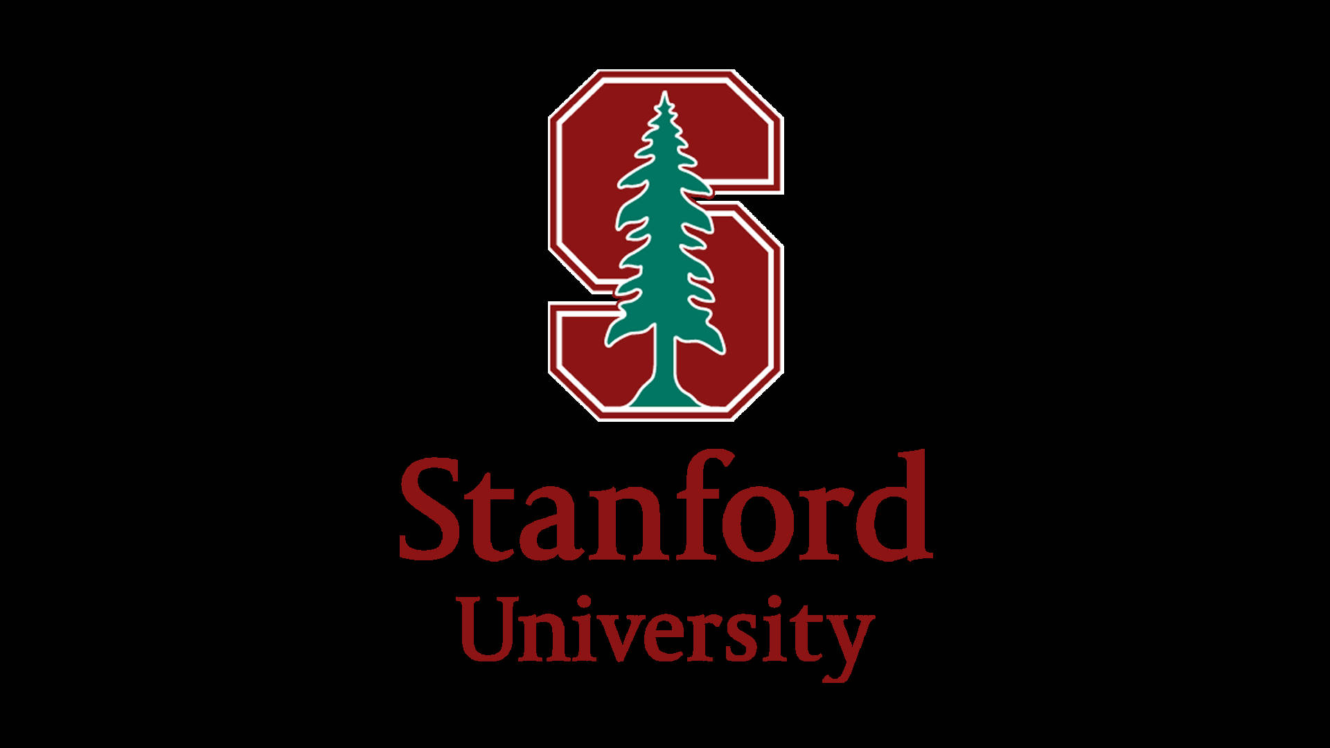 Eenvoudige Stanford Universiteit-logo op wit Muurpapier
