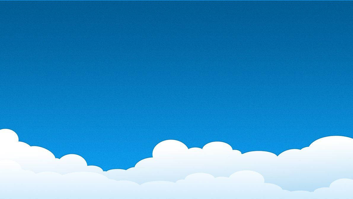 Eenvoudige tekenhemel en wolke Muurpapier