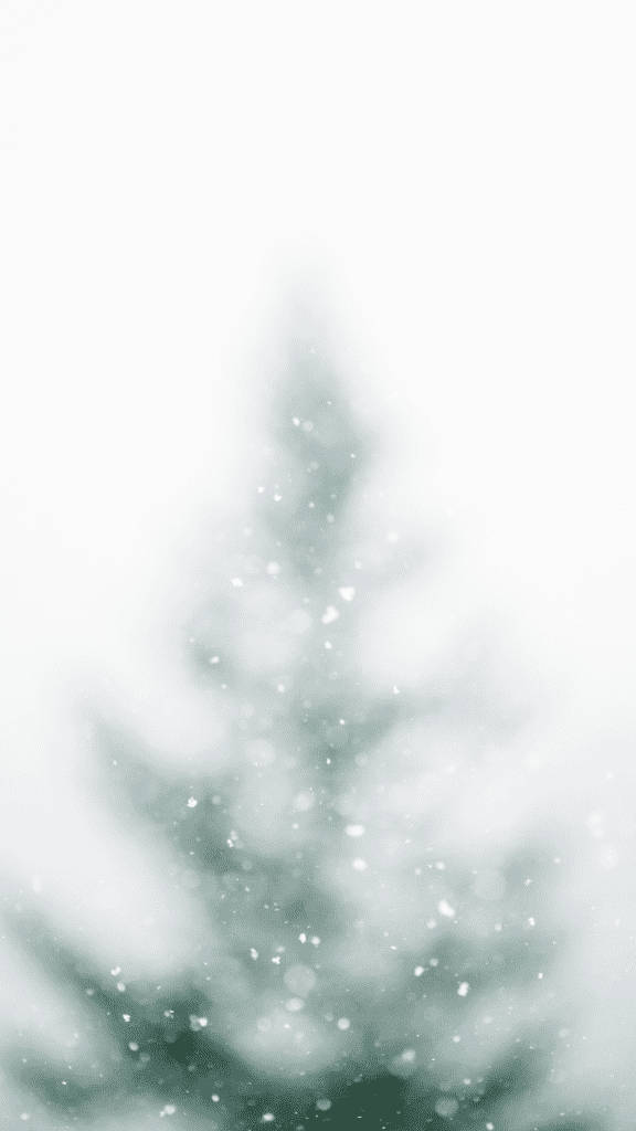 Eenvoudige Wasige Kersboom met Sneeuw Muurpapier