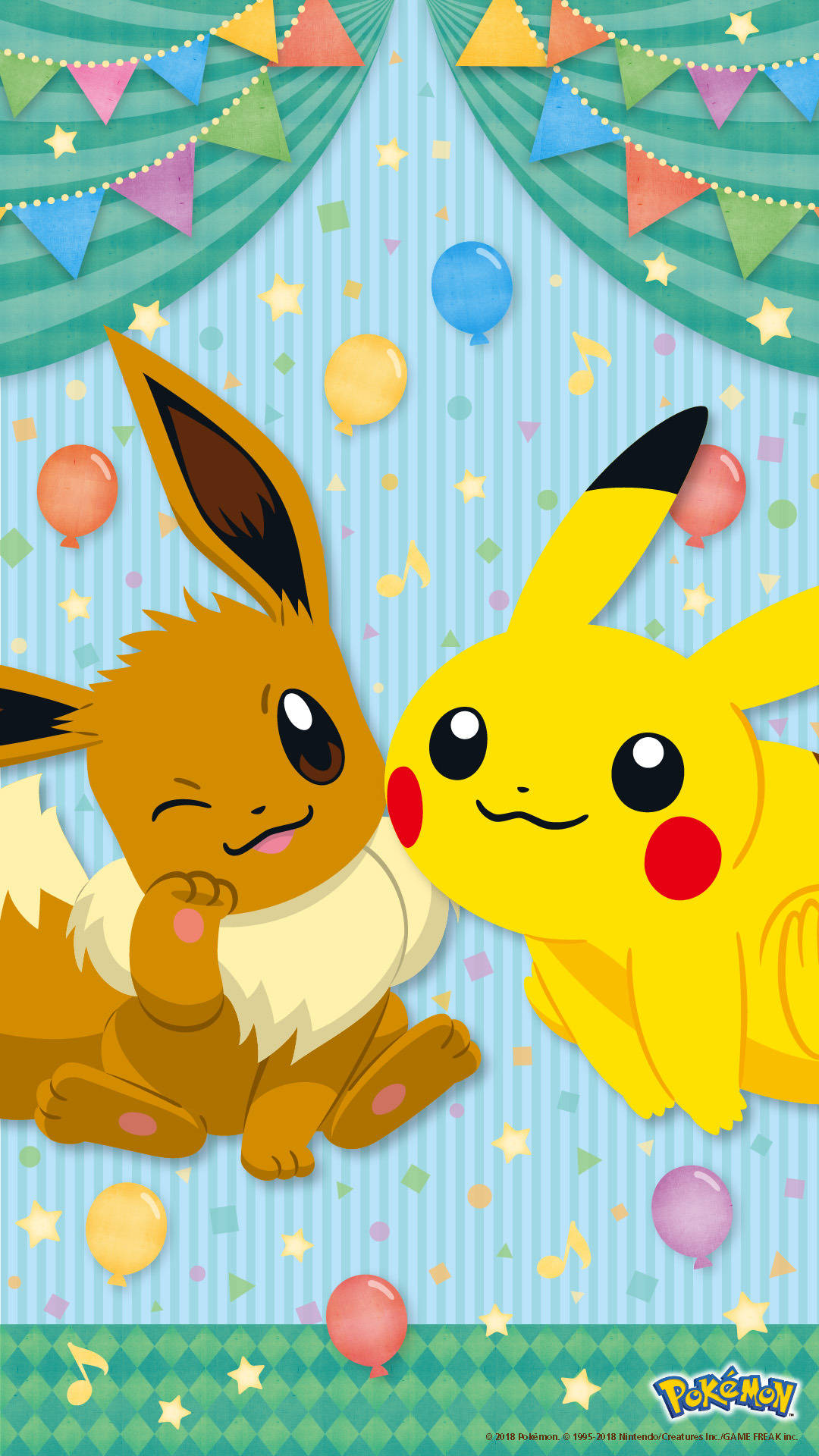 Eevee En Pikachu iPhone Muurpapier