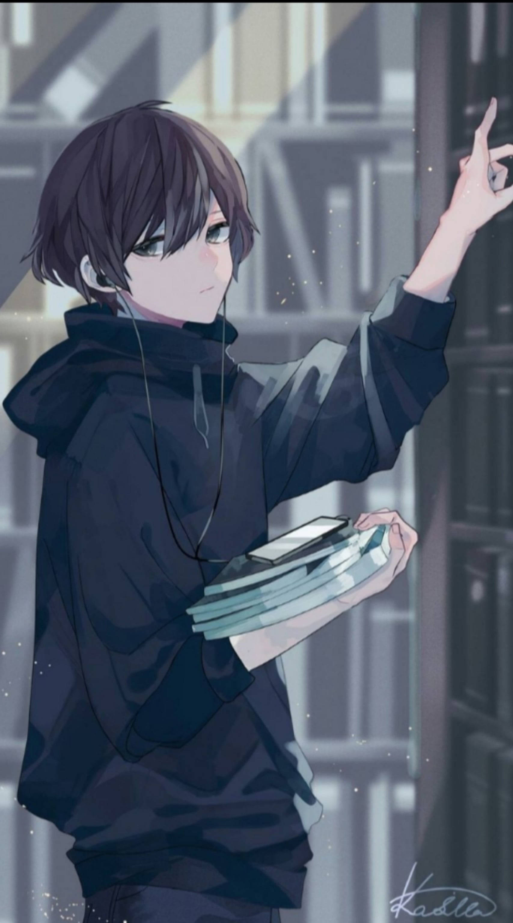 Eienaardige Izumi Miyamura Hartseer Seun Boeke Kuns Muurpapier