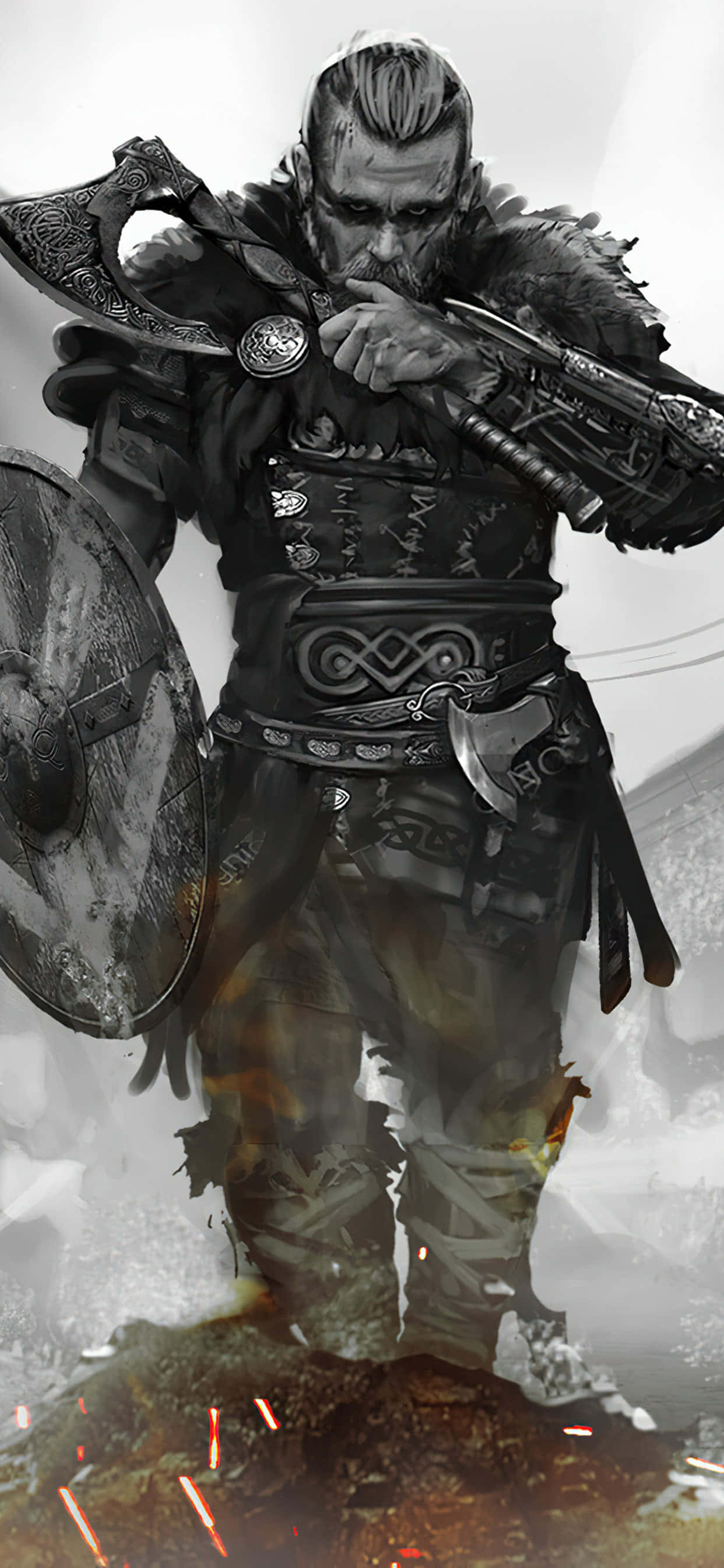 Eivor Byl en Skild iPhone Xs Max Assassin's Creed Valhalla Agtergrond Muurpapier
