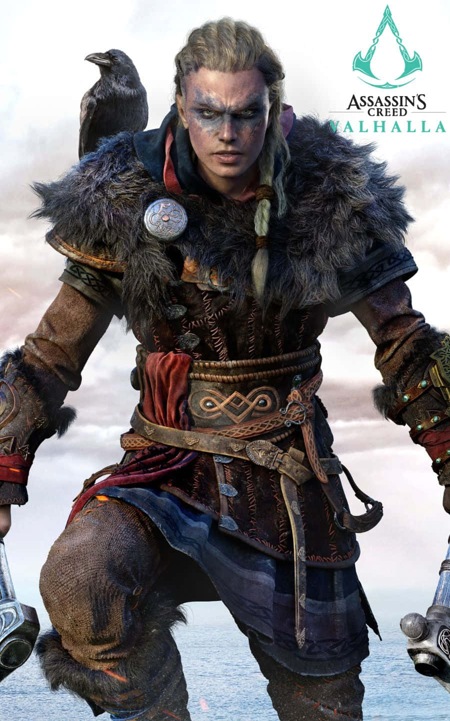 Eivor en Synin 1440p Assassin's Creed Valhalla Agtergrond Muurpapier