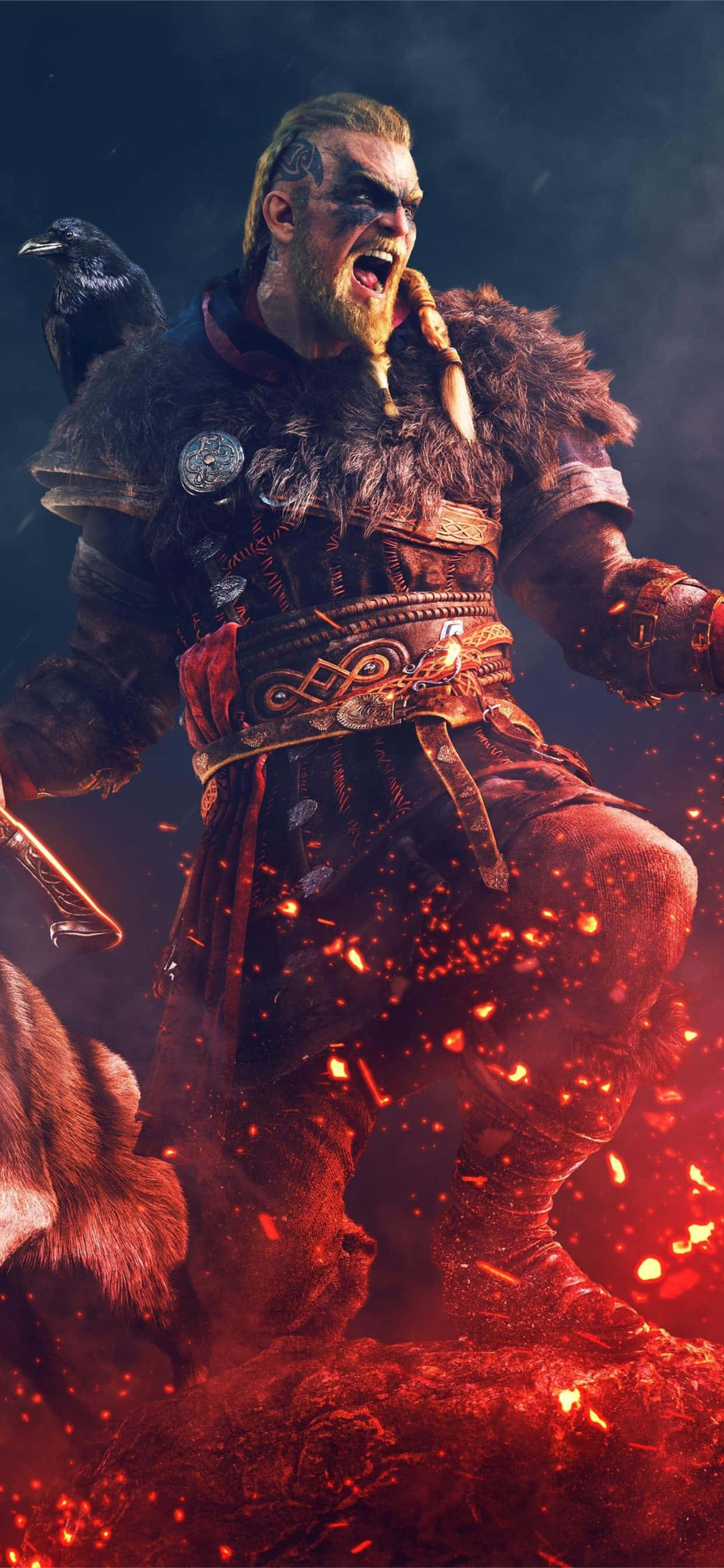 Eivor Strydroep iPhone Xs Max Assassin's Creed Valhalla Agtergrond Muurpapier