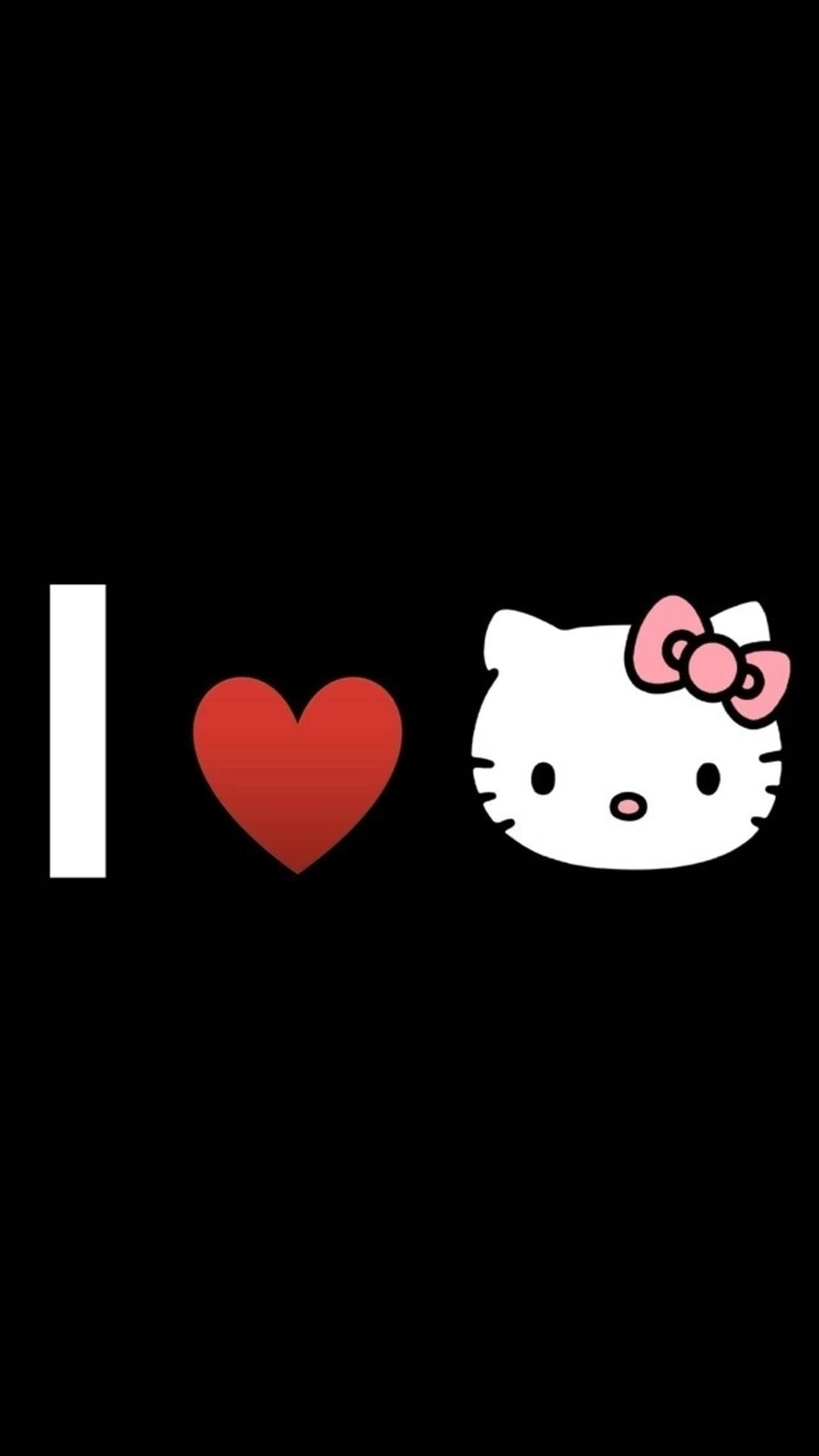Ek Lief Swart Hello Kitty Muurpapier