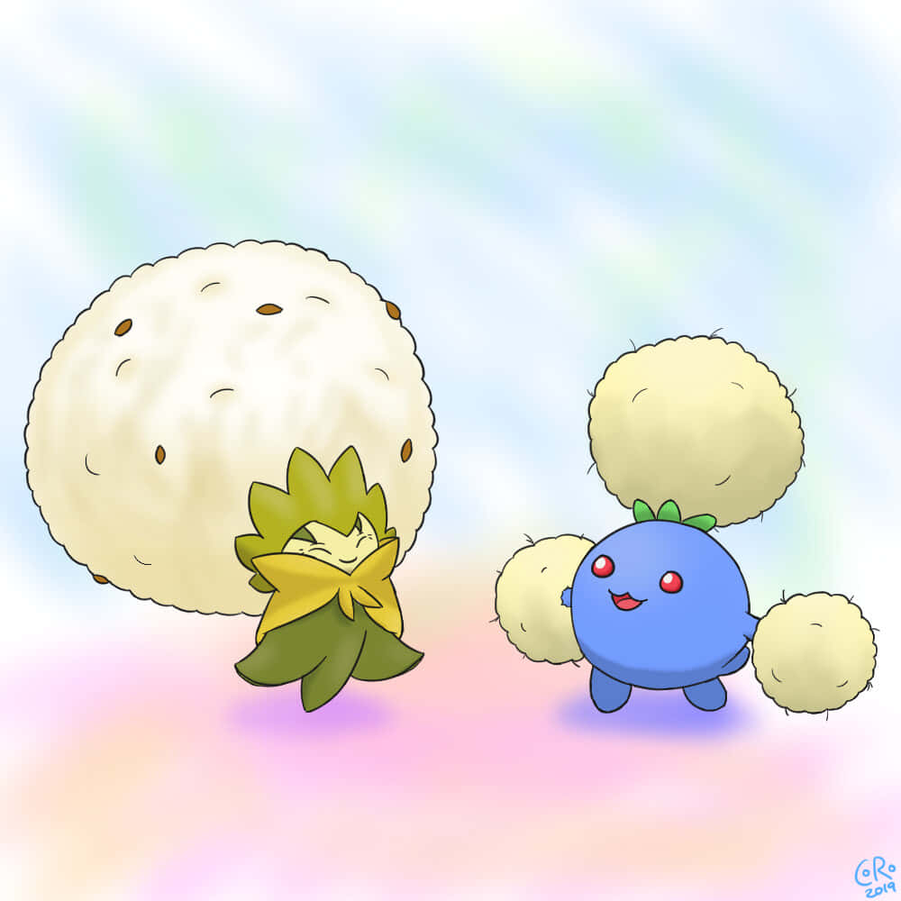 Eldegoss en Jumpluff Muurpapier