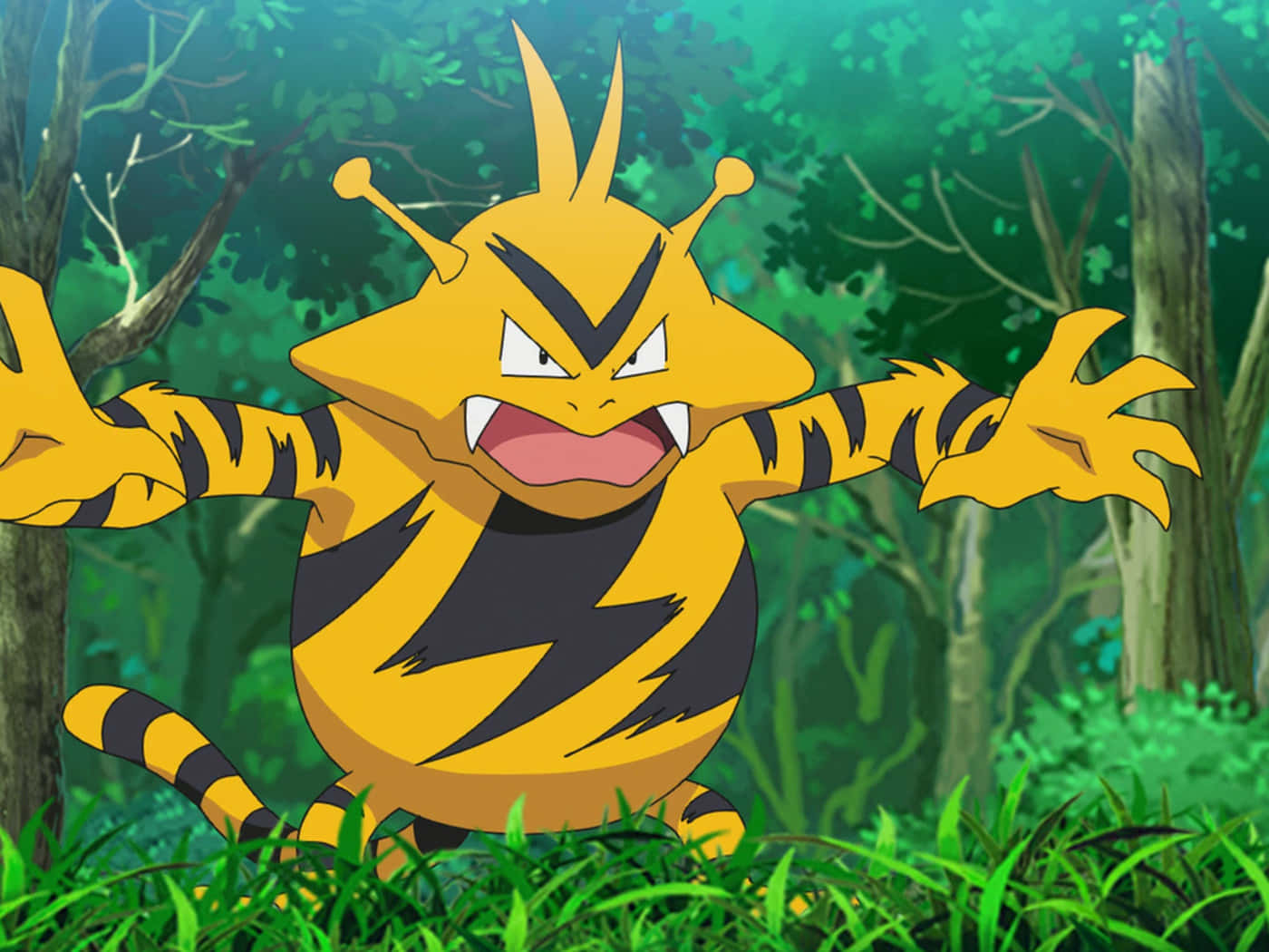 Electabuzz in 'n Bos Muurpapier