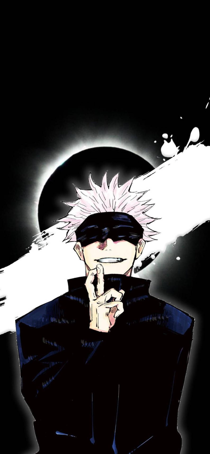 Elegant Ontwerpte Satoru Gojo Maan Fanart - Jujutsu Kaisen Foonagtergrond — Jujutsu Kaisen Muurpapier
