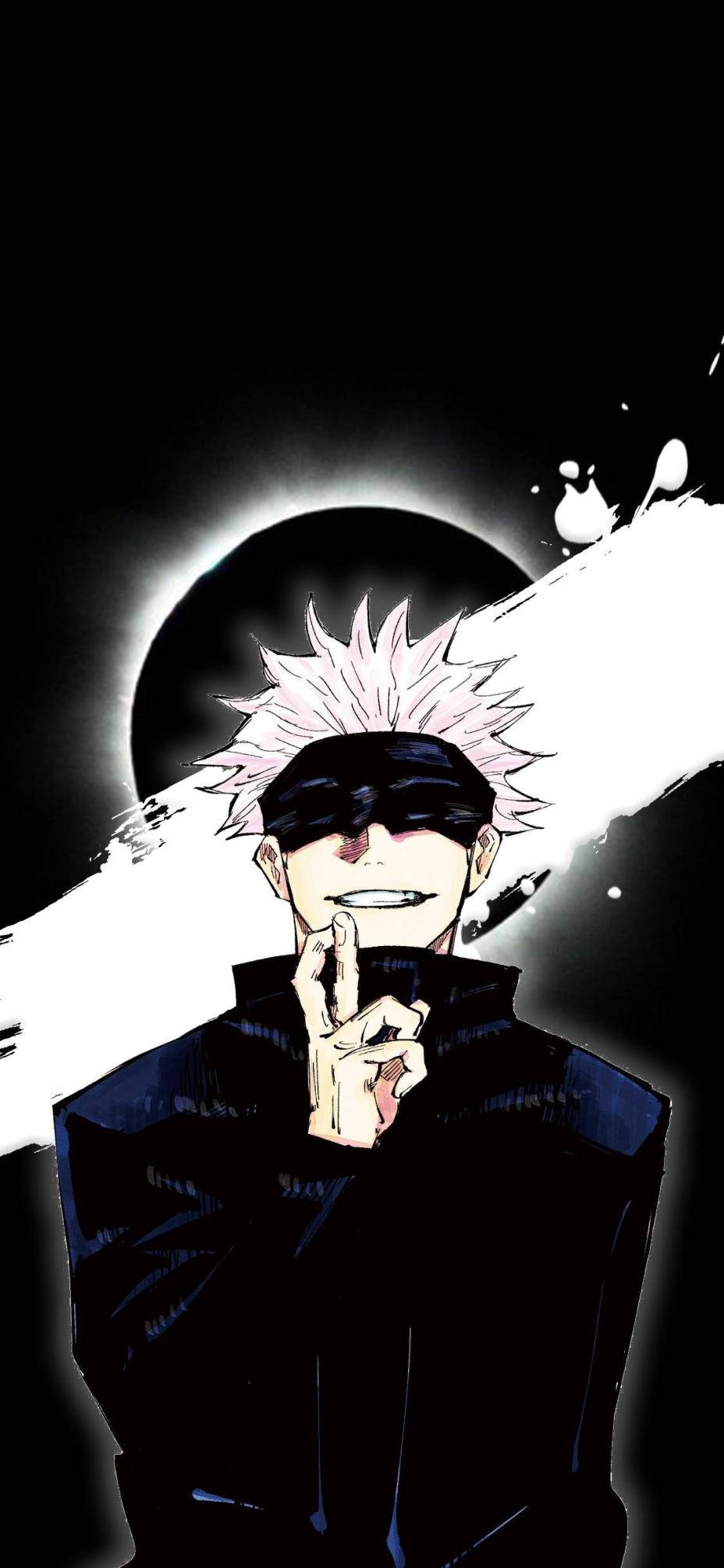 Elegant Ontwerpte Satoru Gojo Maan Fanart - Jujutsu Kaisen Foonagtergrond Muurpapier