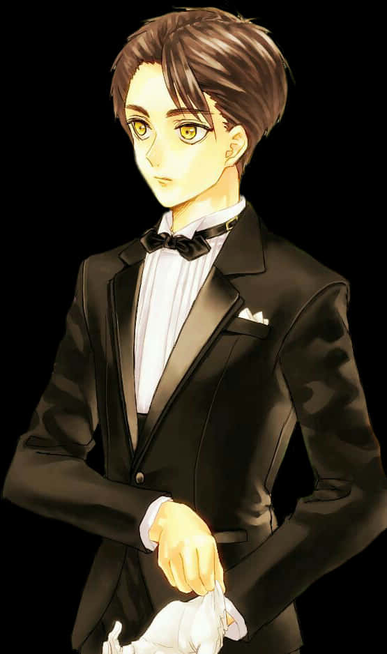 Elegante Anima-karakter in Tuxedo Muurpapier
