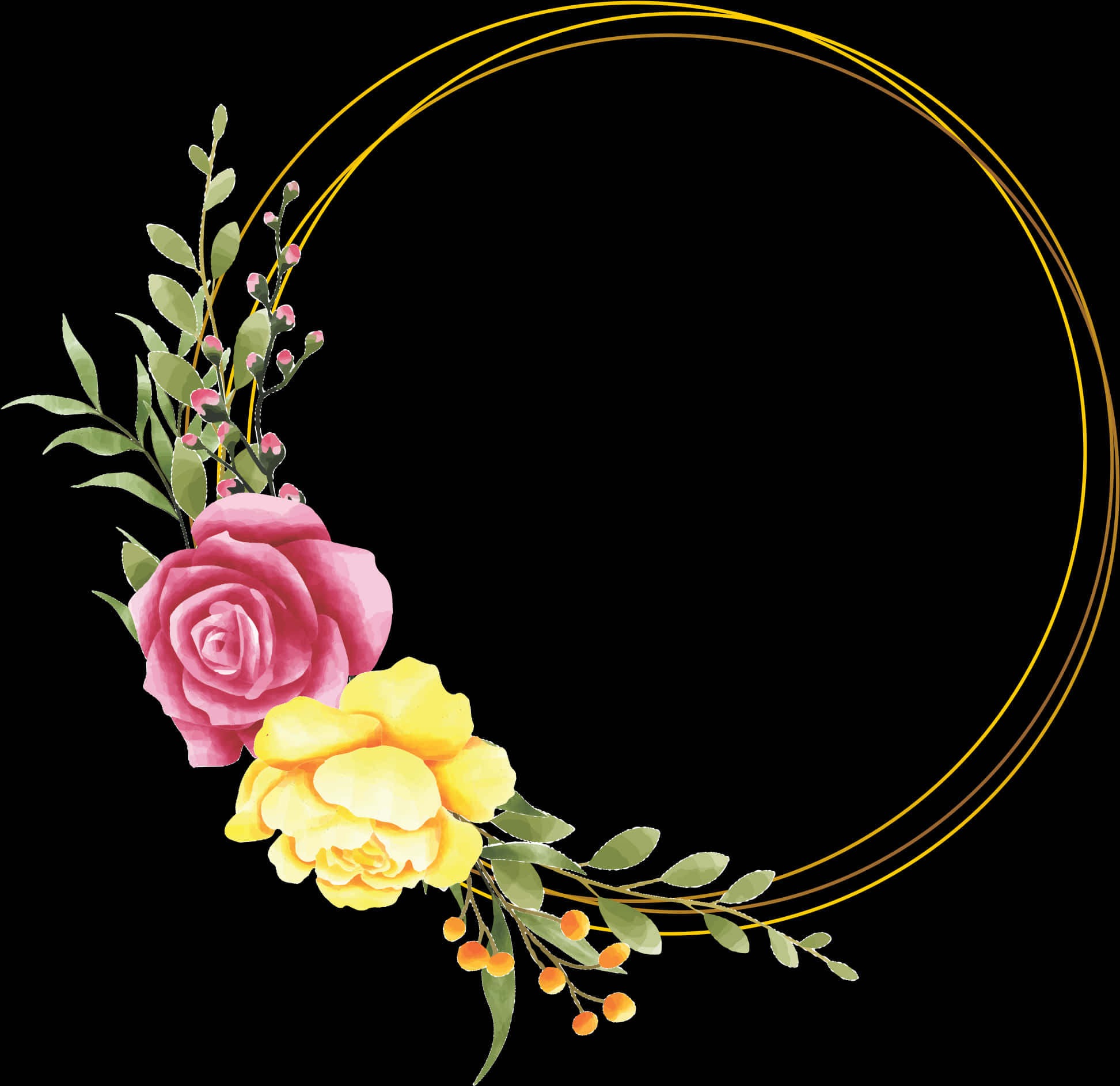Elegante Blomraam Ontwerp Muurpapier
