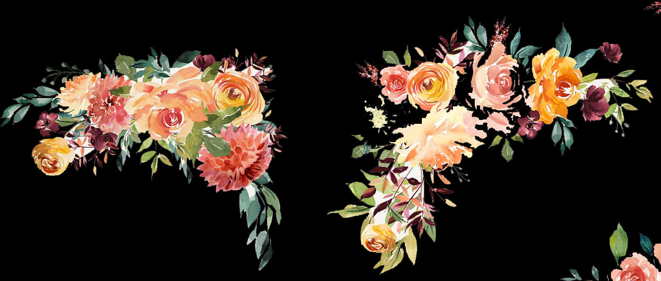Elegante Blomrand Ontwerp Muurpapier