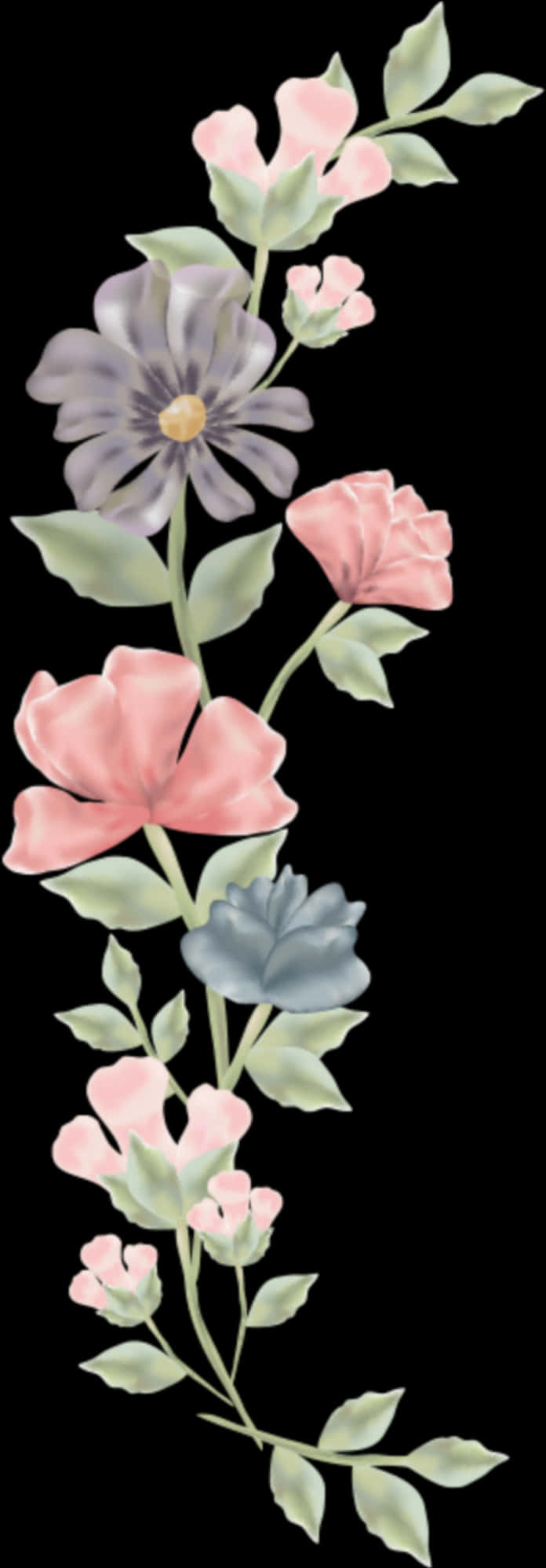 Elegante Blomvektorillustrasie Muurpapier