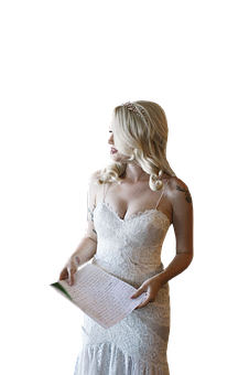 Elegante Bruid wat Geloftes Lees Muurpapier