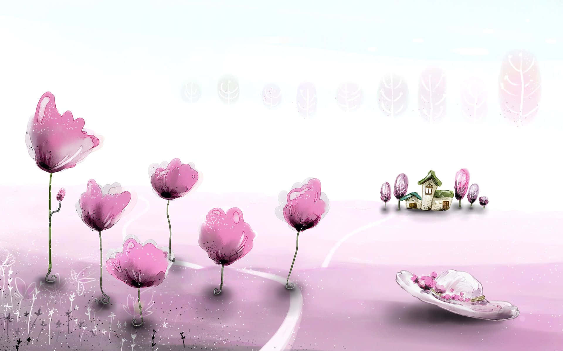 Elegante Pastel Pienk Verloop Agtergrond Muurpapier