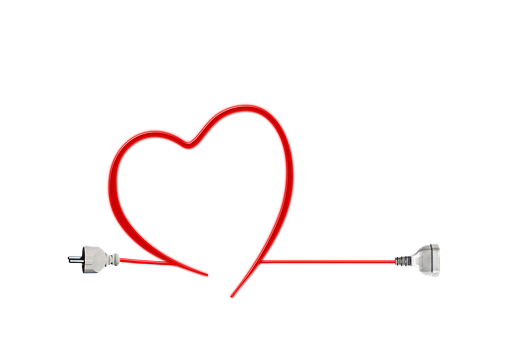 Elektriese Liefdeshart Muurpapier