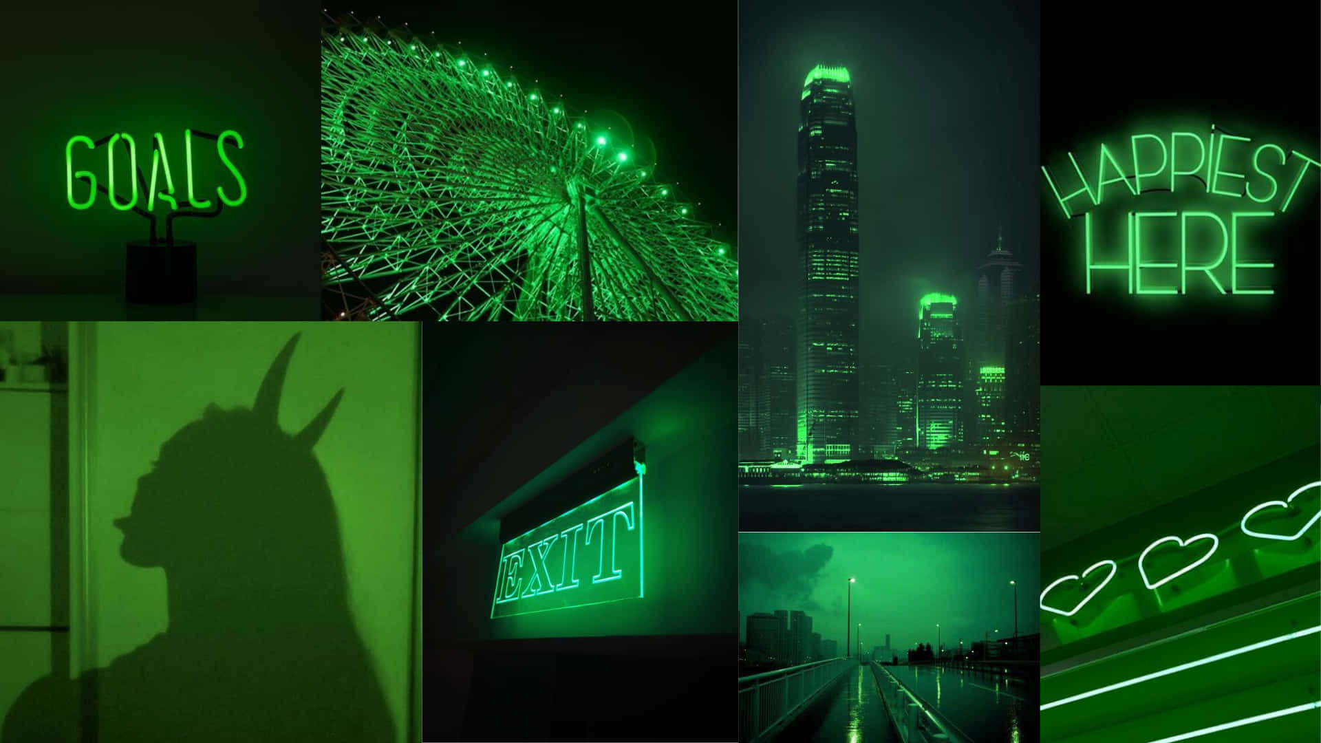 Elektriese Neon Groen Estetiese Agtergrond Muurpapier
