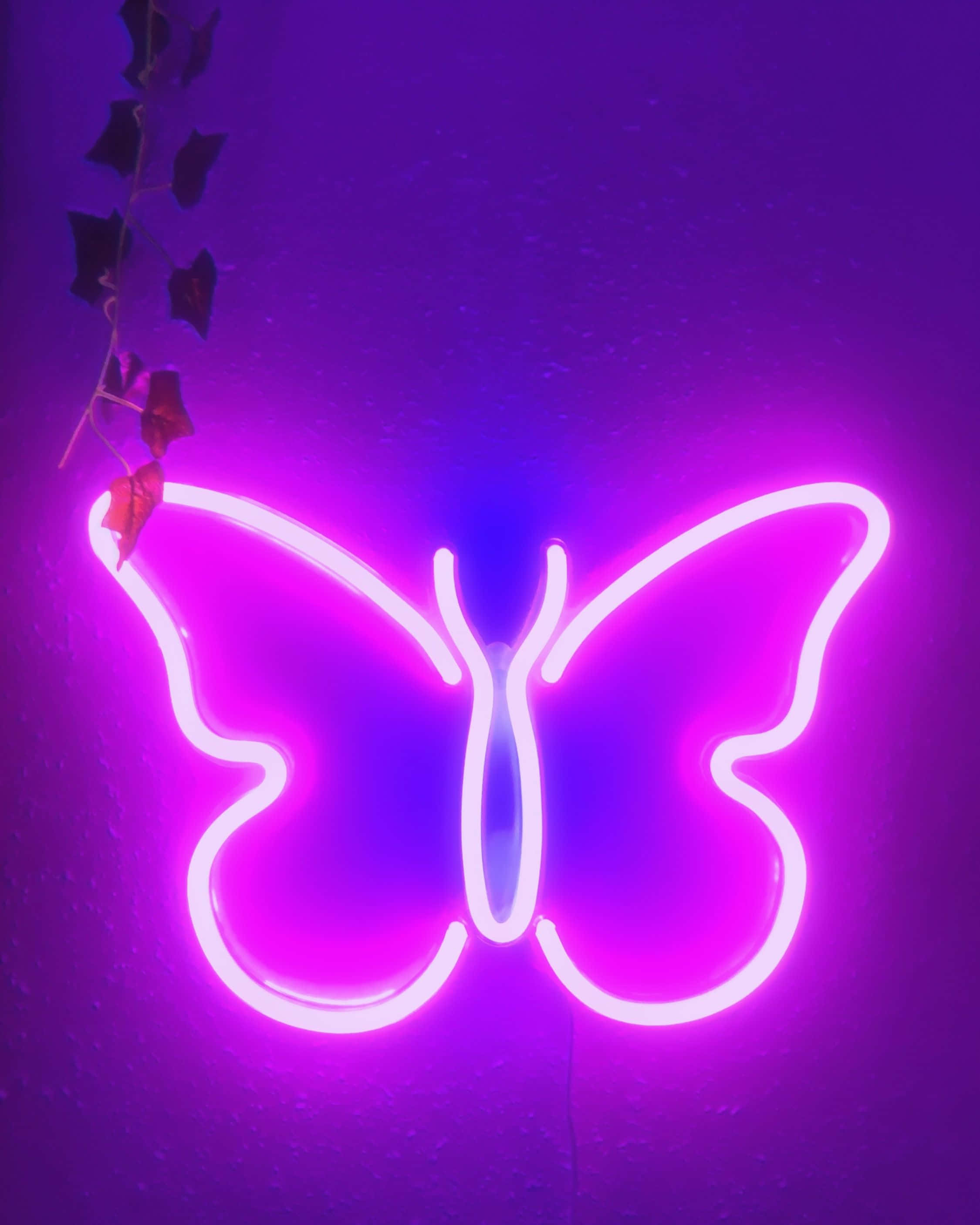 Elektriese Neon Estetiese Geluk Muurpapier