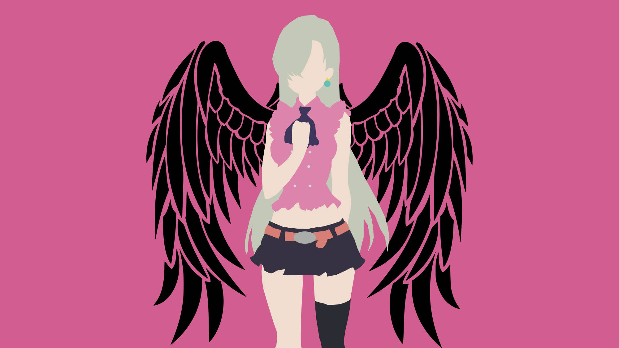 Elizabeth Sewe Doodsonde Minimalistiese Anime Muurpapier