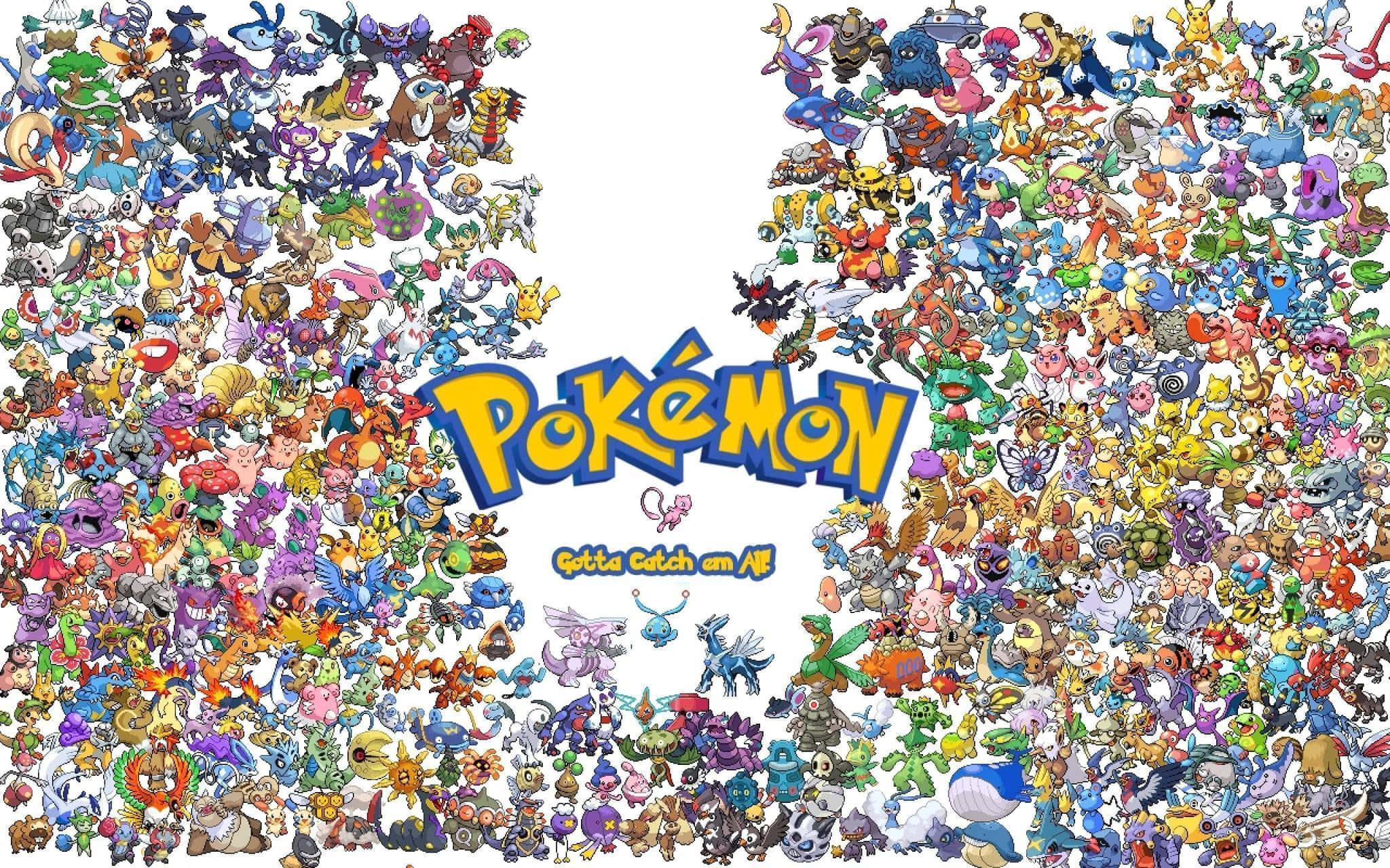 Elke Legendariese Pokemon Wit Agtergrond Muurpapier