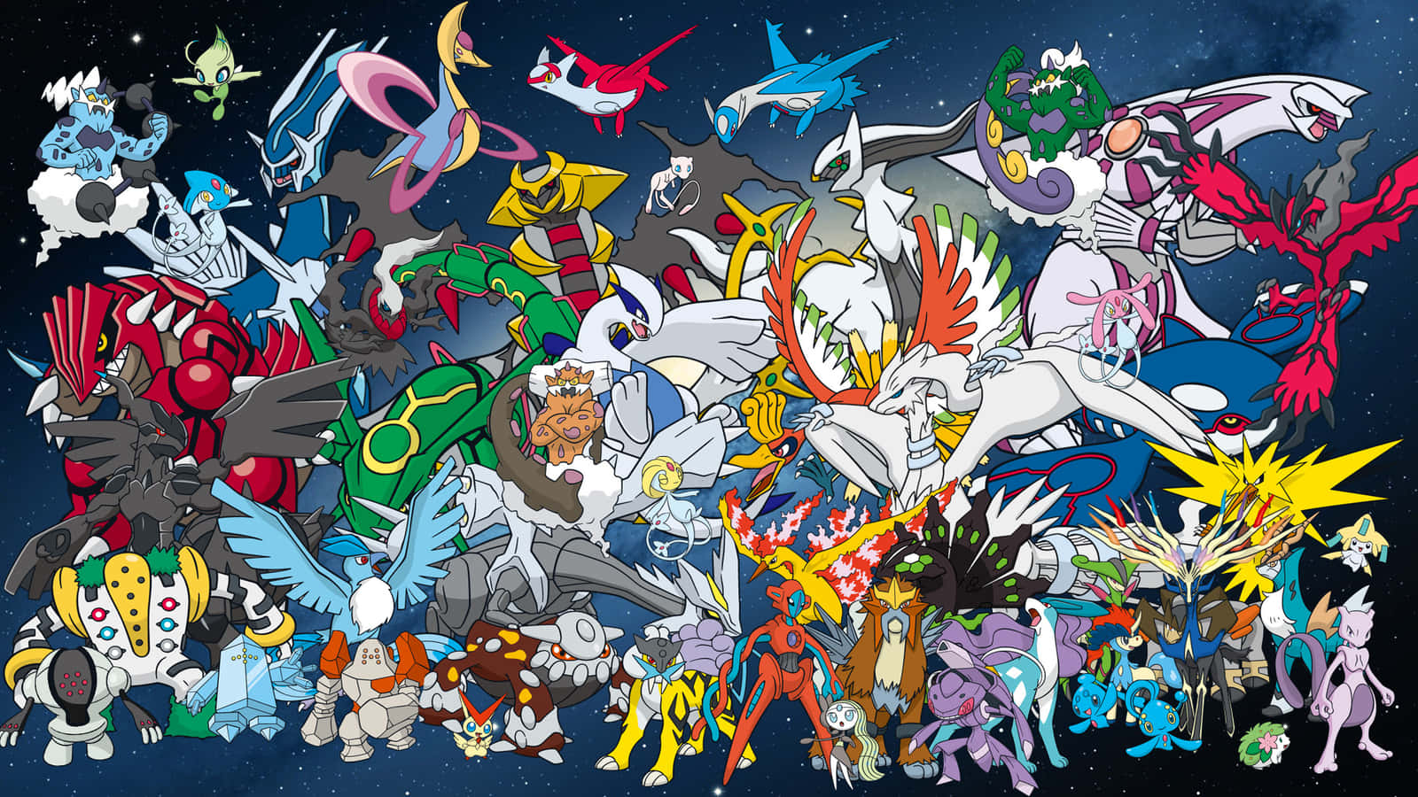 Elke Legendêre Pokémon Teen Sterre Muurpapier
