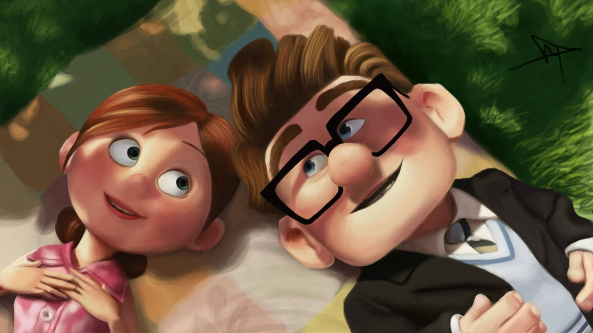 Ellie en Carl Fredricksen Up-fliek Muurpapier