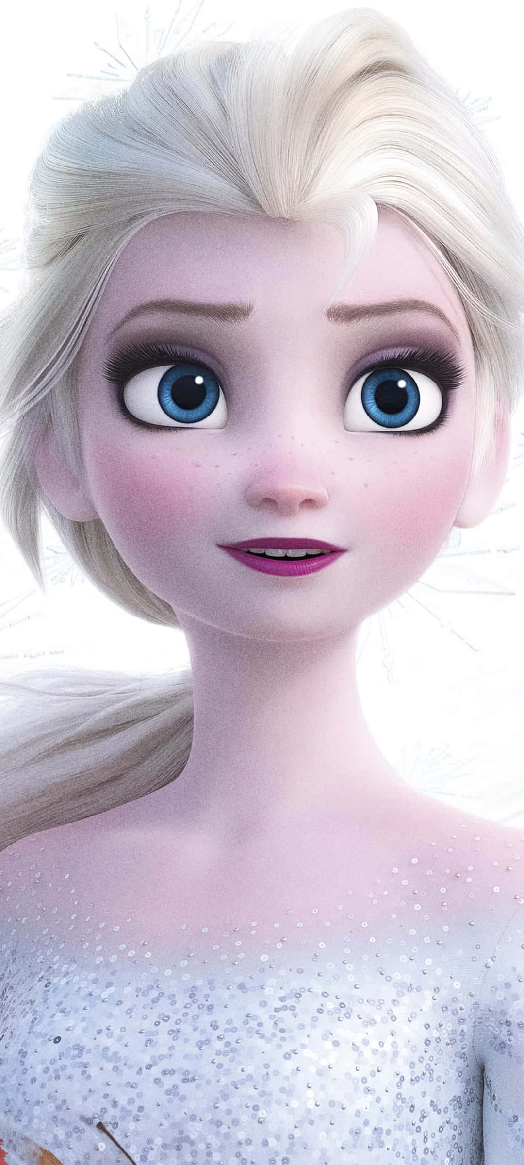 elsa van frozen dra 'n wit rok en blou oë Muurpapier
