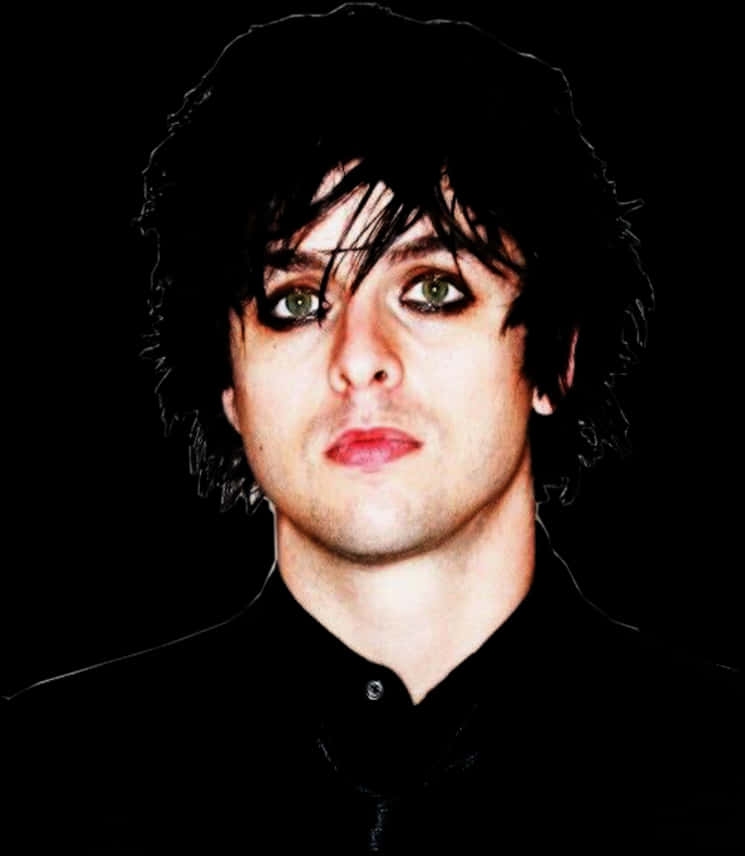 Emo-haarstyl man swart agtergrond Muurpapier