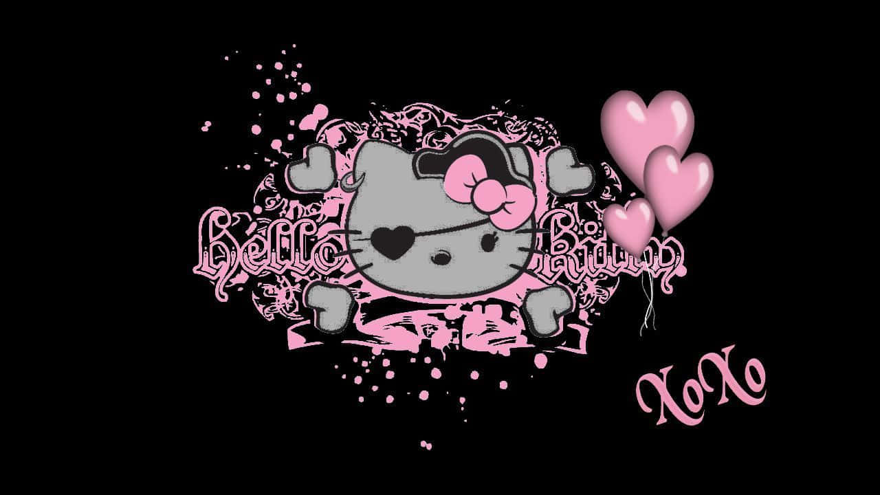 Emo Hallo Kitty Seerower Kuns Muurpapier