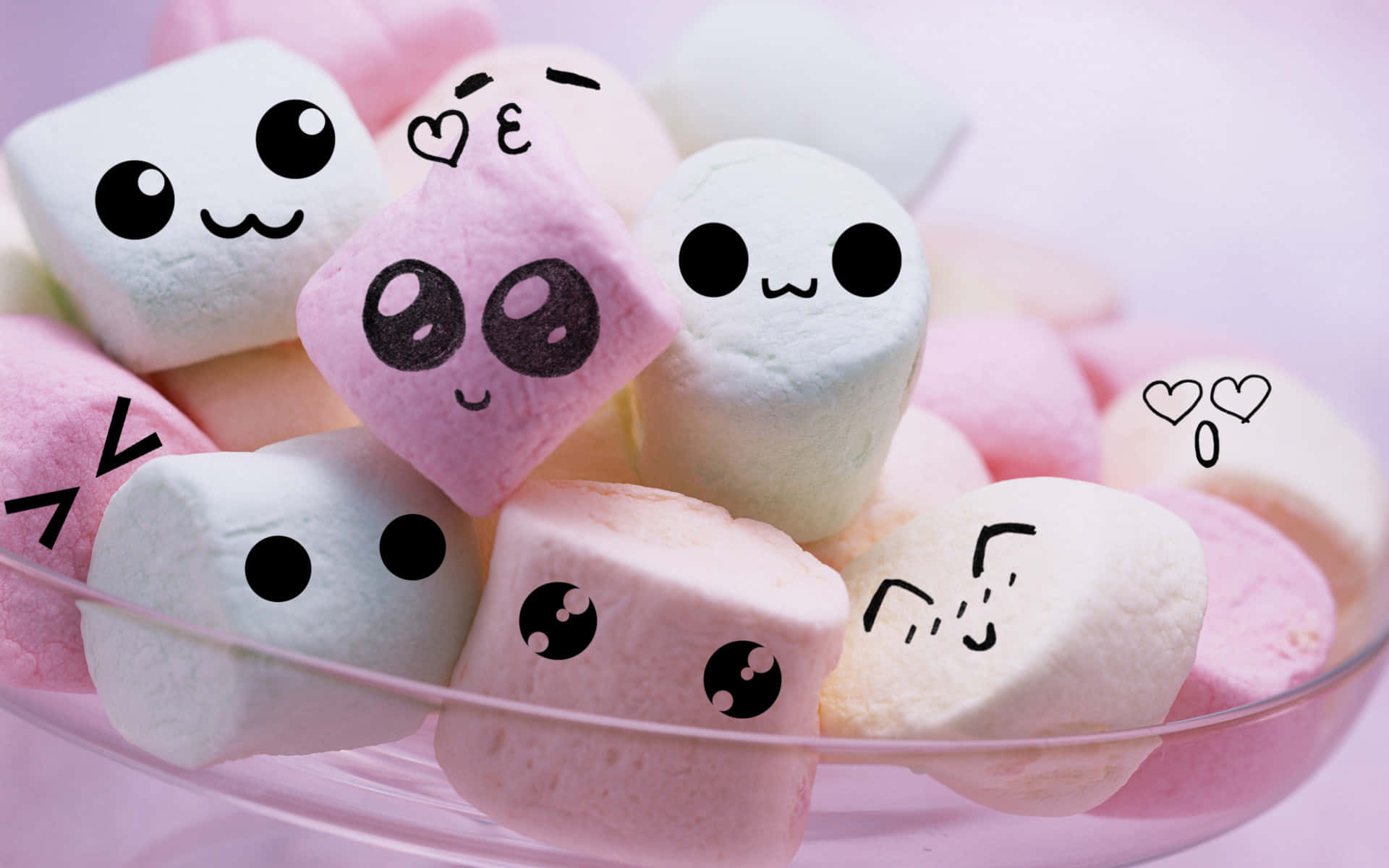Emoji Marshmallow Oulike Goed Muurpapier