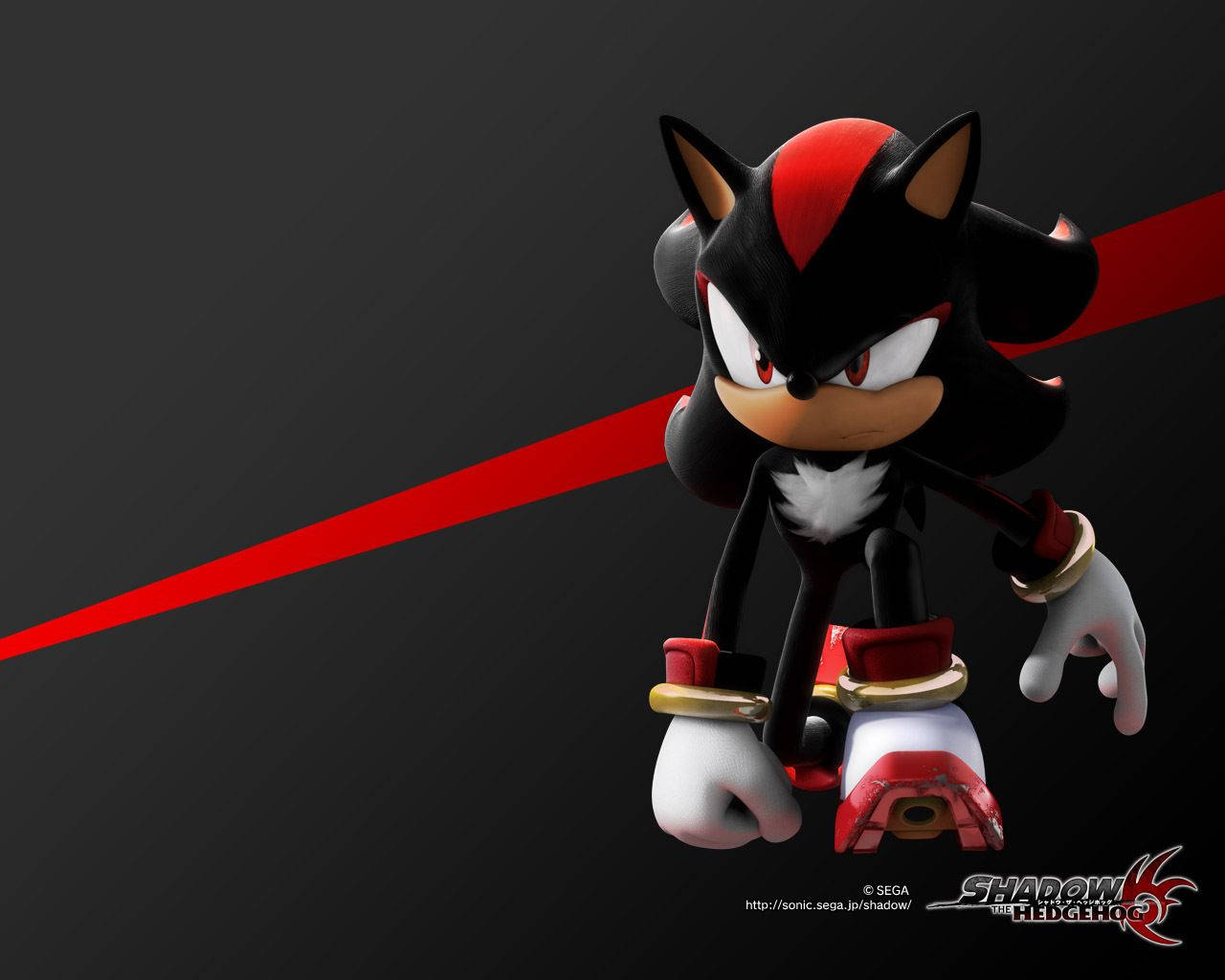 Enigmatiese Elegansie van Shadow the Hedgehog Pfp - 'n 3D Digitale Kunswerk Muurpapier