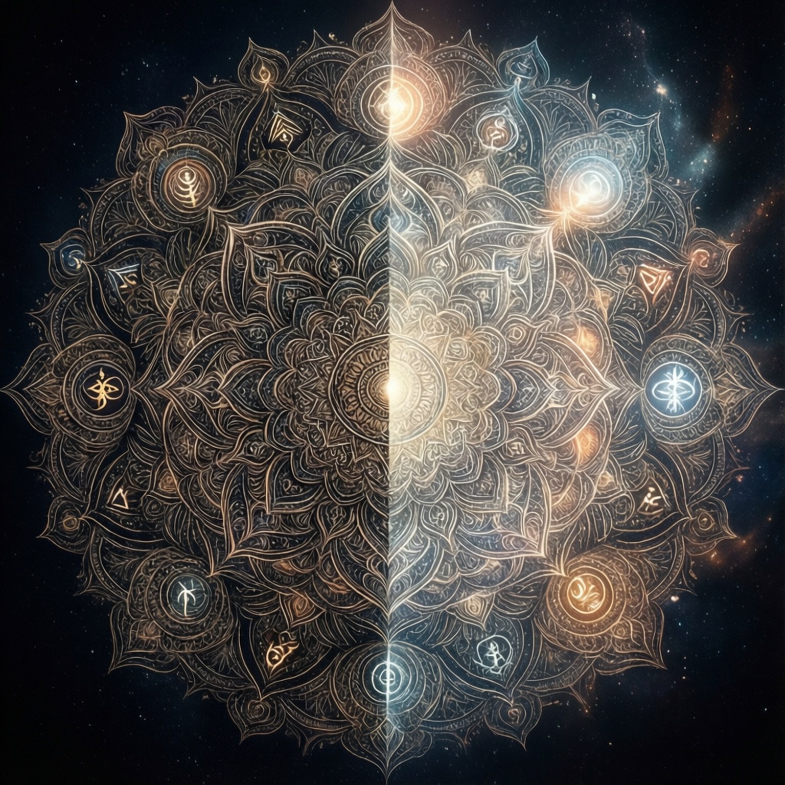 Enigmatiese Mandala Muurpapier