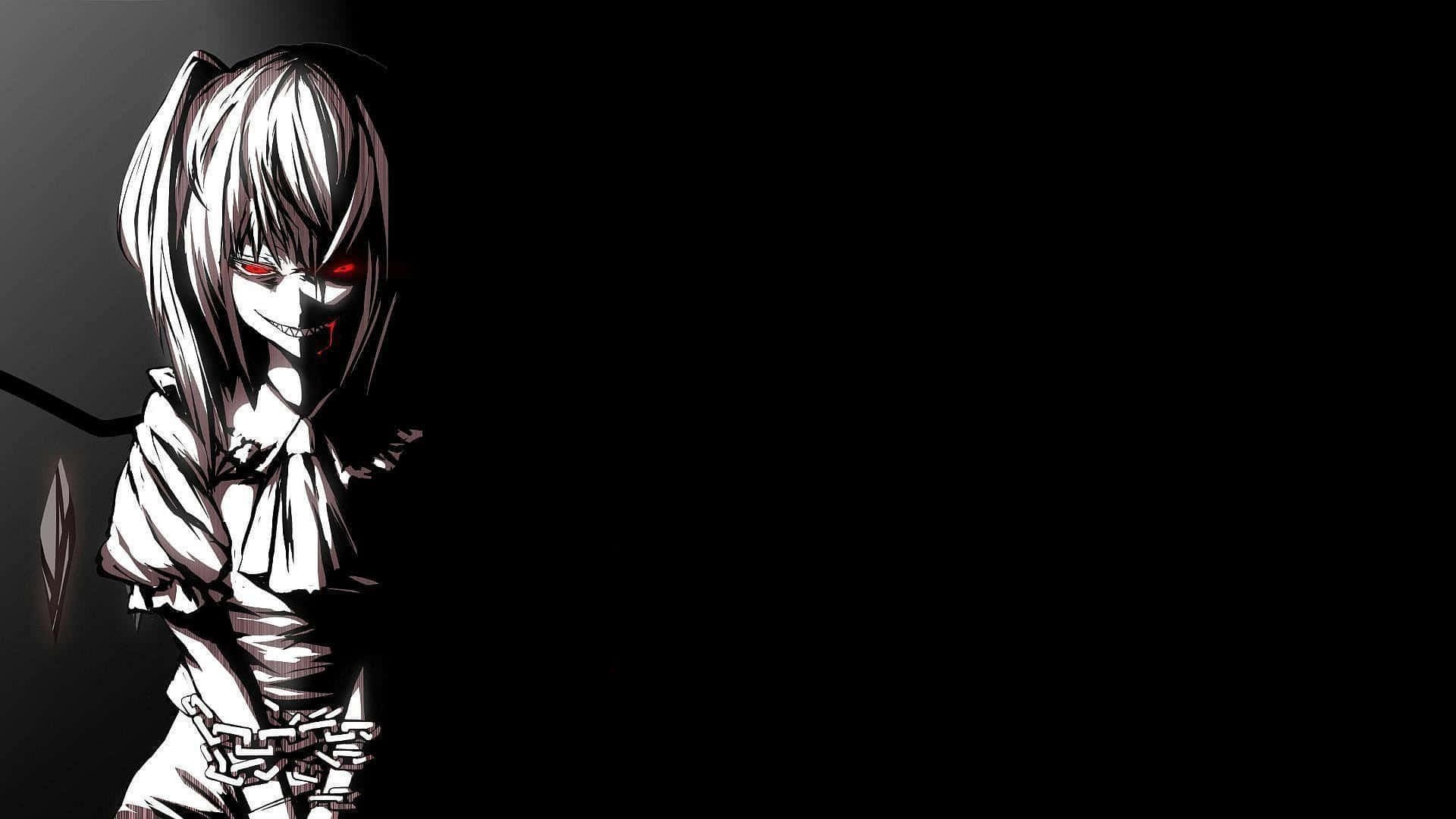 Enigmatiese Swart Anime-estetika op PC Muurpapier