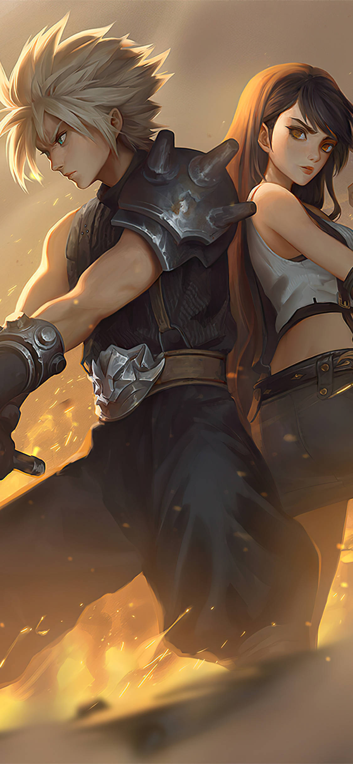 Enjoy the captivating and immersive experience of Final Fantasy on iPhone Muurpapier